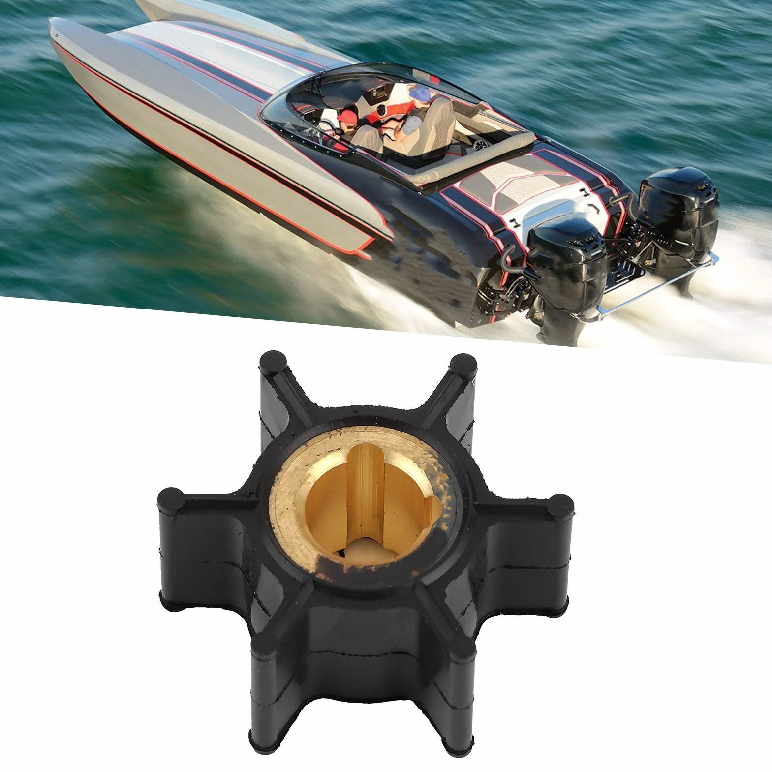 Wirnik Pompy Wodnej, Akozon 389576 Wirnik Full Power Plus Części Zamienne do Silnika Zaburtowego Pasuje do Johnson Evinrude 4/4,5/5/6/8 Koni Mechanicznych