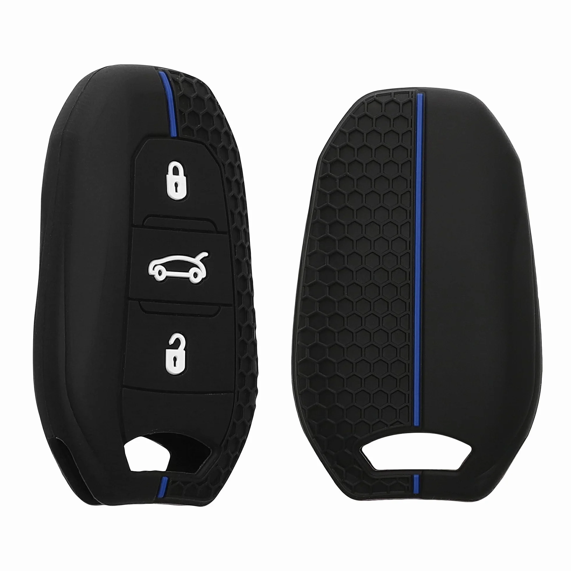 kwmobile Silikonowe etui ochronne na kluczyk samochodowy Peugeot Citroen 3-przyciskowy Keyless Go czarny
