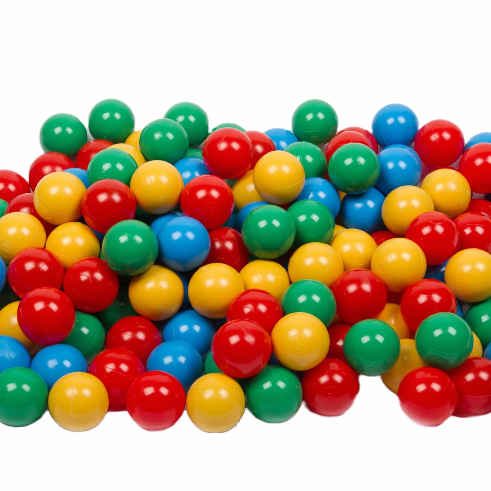 MISIOO Wielokolorowe Kulki do Basenu 100 Sztuk - Ø 6 cm - Plastikowe, Wykonane w 100% z LDPE - Zabawka Niemowlęca - Czerwono/Zielono/Niebiesko/Żółte