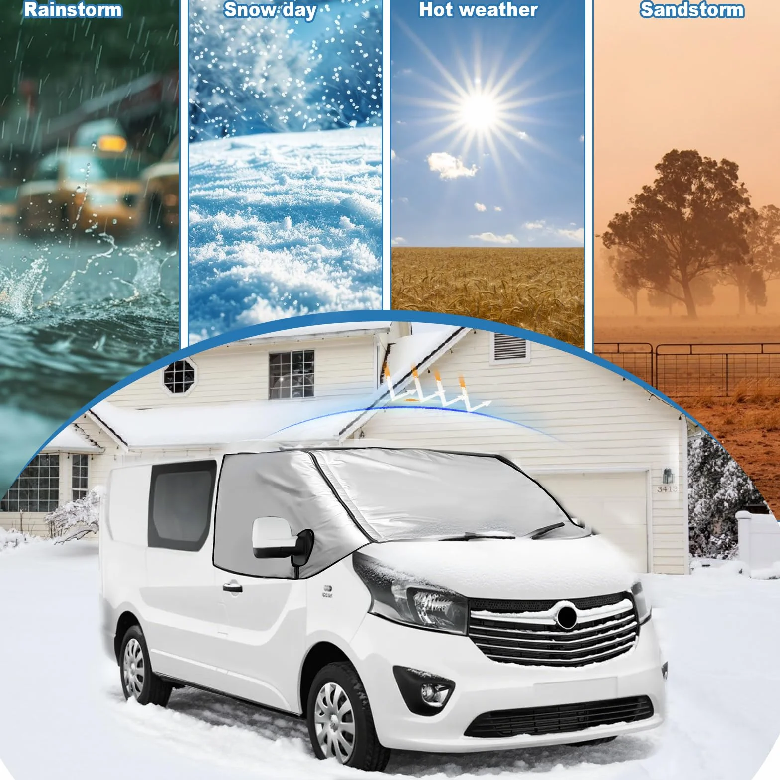 Osłona przedniej szyby Opel Vivaro Renault Trafic 2001-2014 wodoodporna zaciemniająca