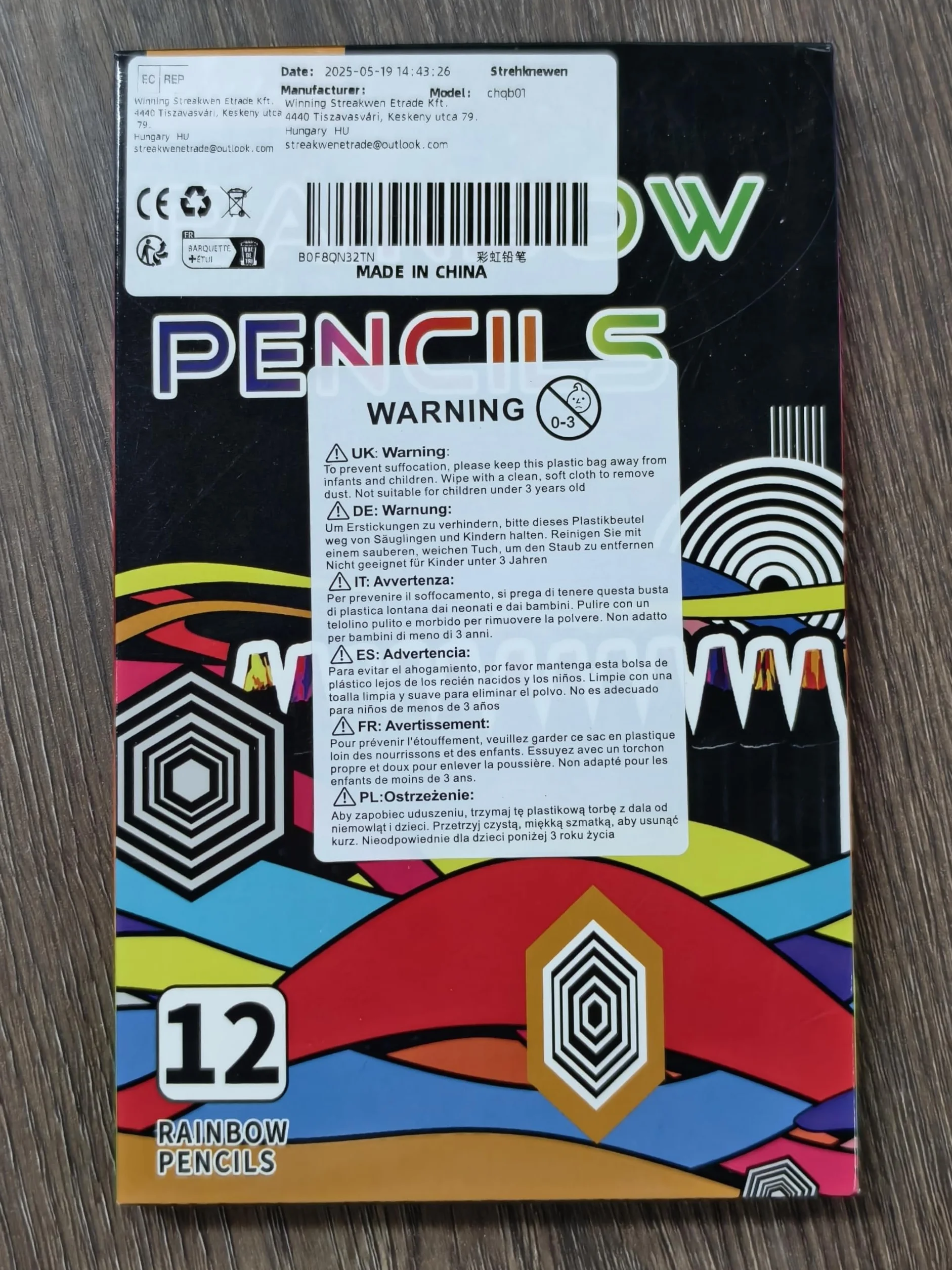12 kolorów kredki tęczowe, kredki jumbo, wielokolorowe kredki do rysowania, do robótek, upominek na urodziny dziecka i prezent