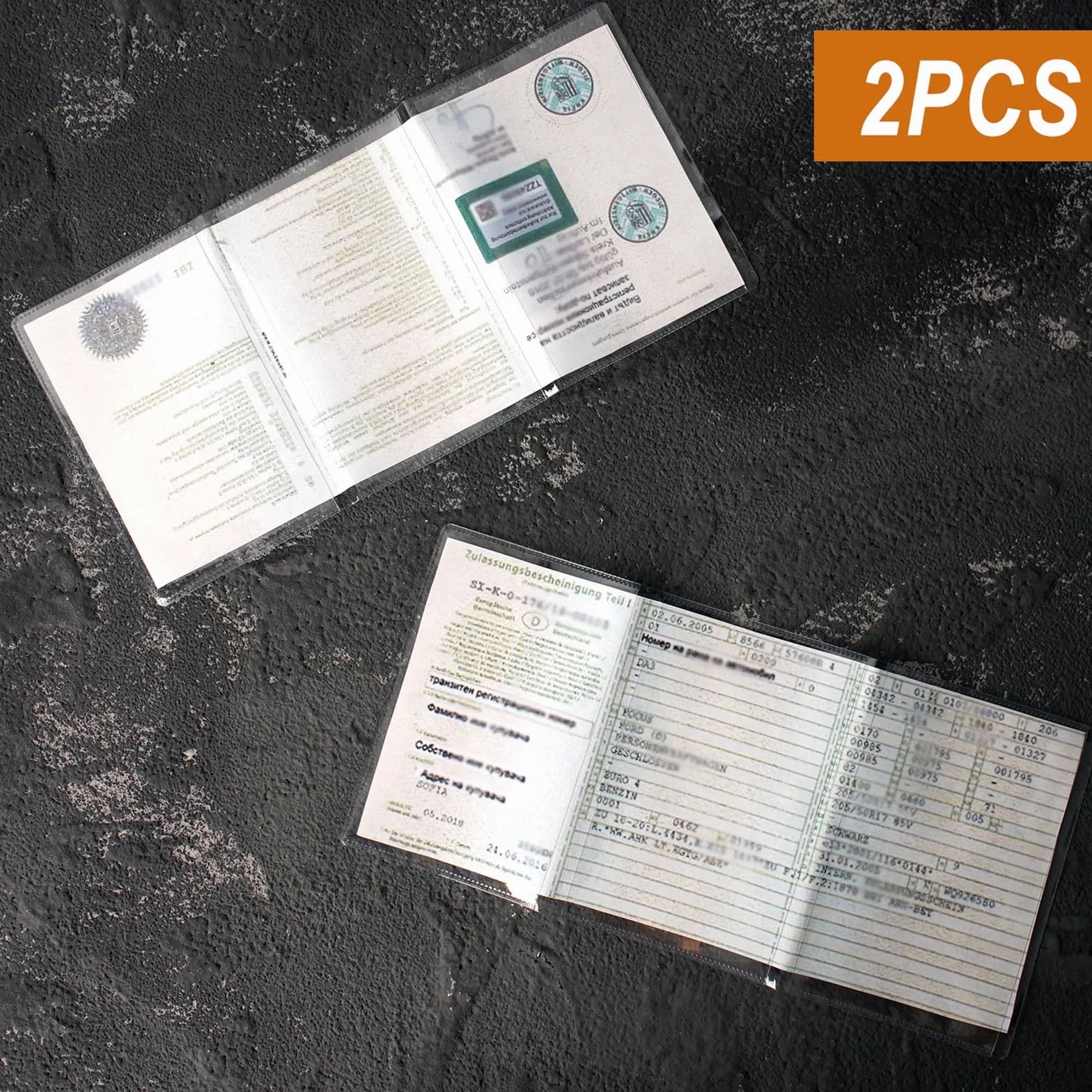 Pokrowiec na dowód rejestracyjny 2 sztuki - Przezroczysta osłona na dowód rejestracyjny z PVC dla pojazdu A250, etui na dowód rejestracyjny, osłona na dokument motocyklowy
