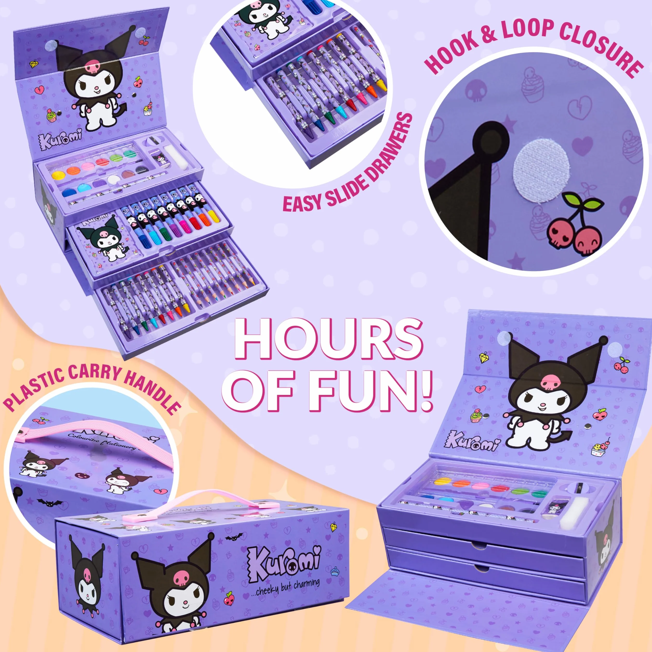 Hello Kitty Kuromi zestaw artystyczny dla dzieci (fioletowy Kuromi 3 poziomy)
