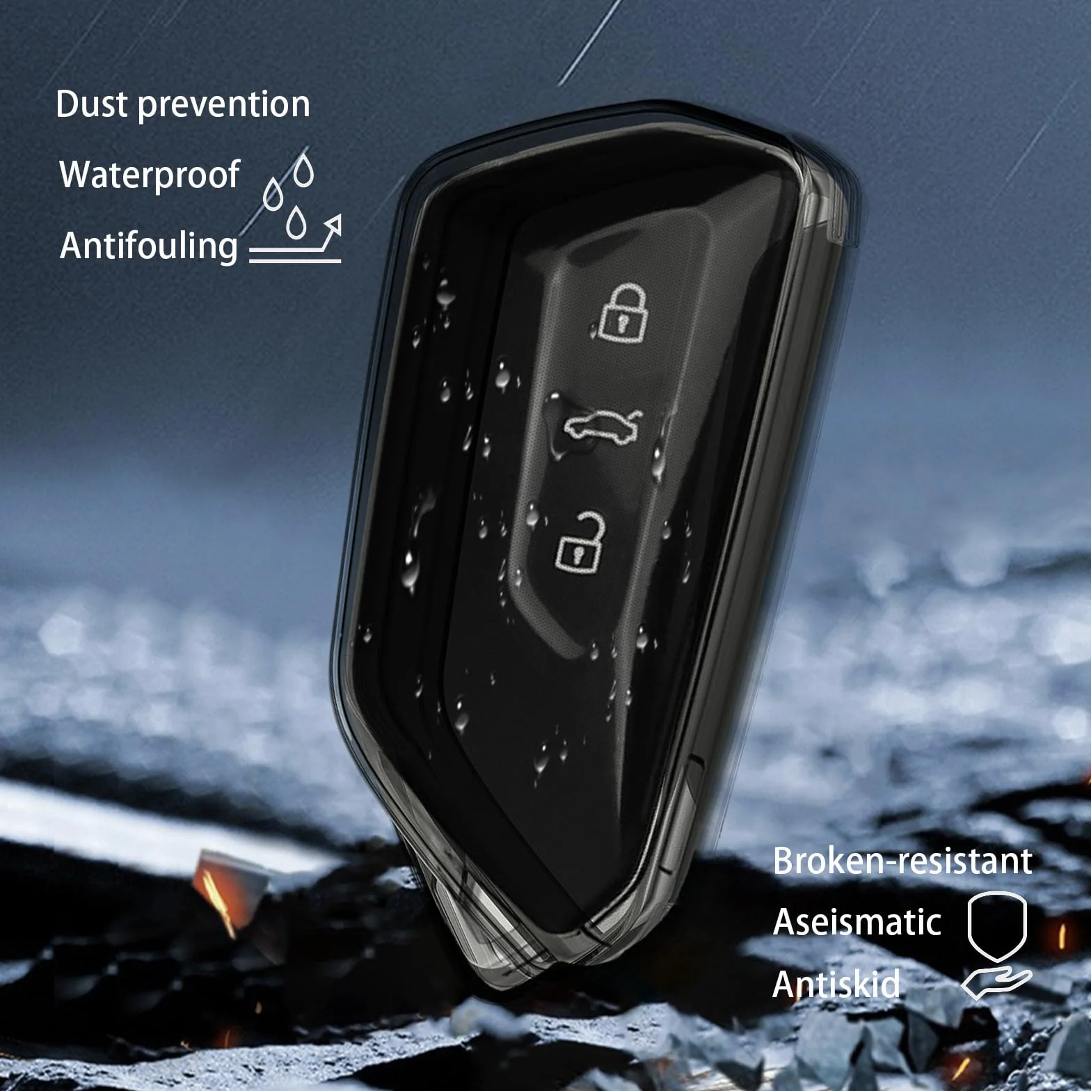 Etui na kluczyki do VW Golf 8, ID.4, ID.3, Golf R, Golf GTI, etui na kluczyki samochodowe do Skoda Octavia 4 IV Enyaq iV, Seat Leon MK4 Cupra Leon Tarraco Ateca, akcesoria samochodowe