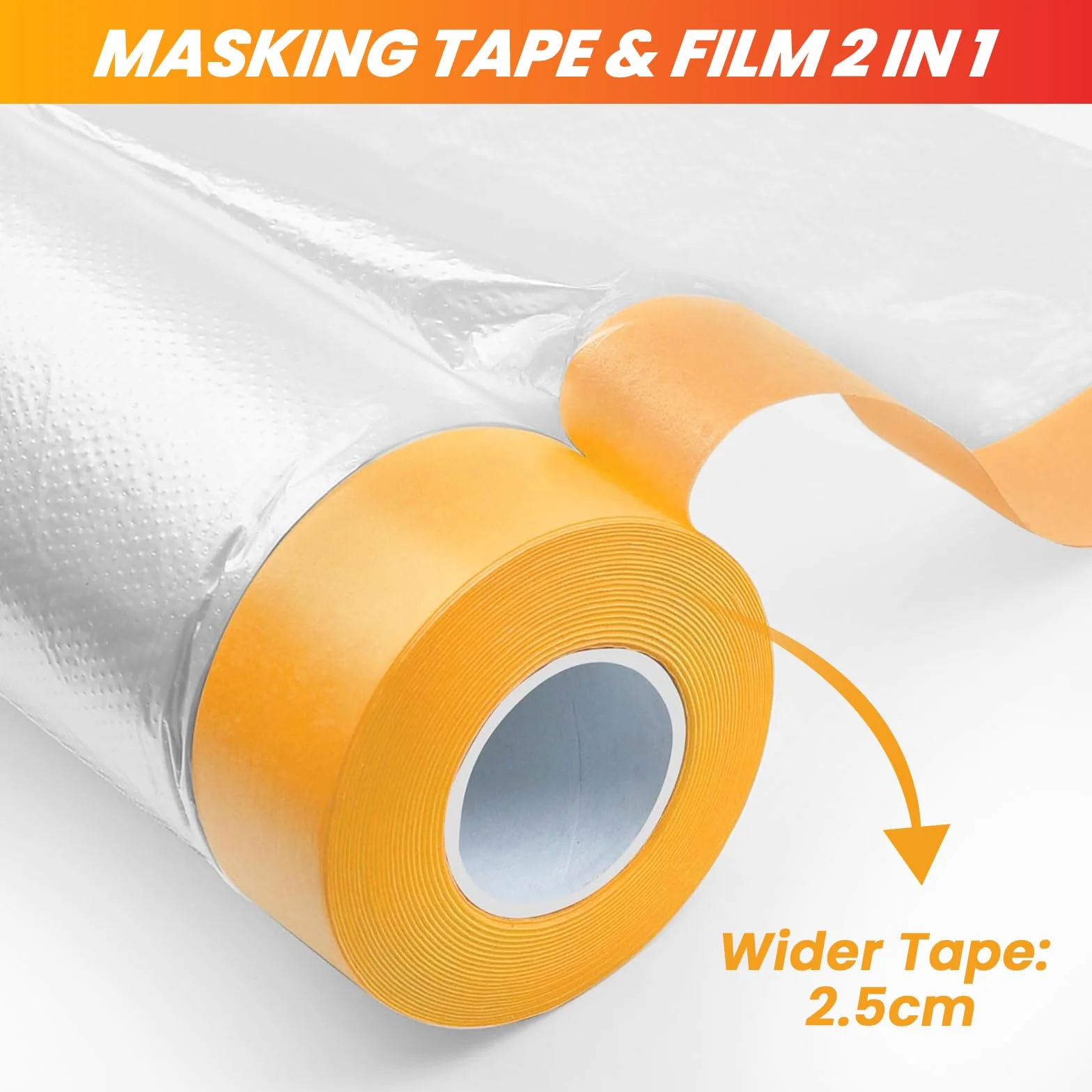 LLPT Ruban adhésif film masquage 270 cm x 20 m Lot de 2 protection peinture meubles muraux