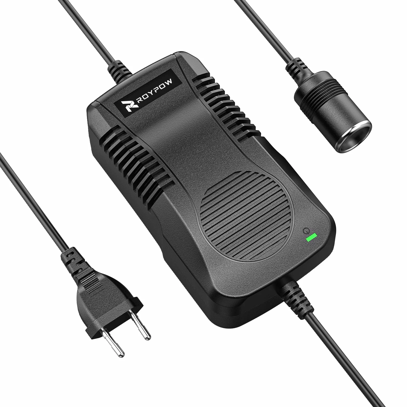 RoyPow Przetwornica napięcia AC na DC 180 W (maks. 200 W) 230 V na 12 V z gniazdem zapalniczki samochodowej