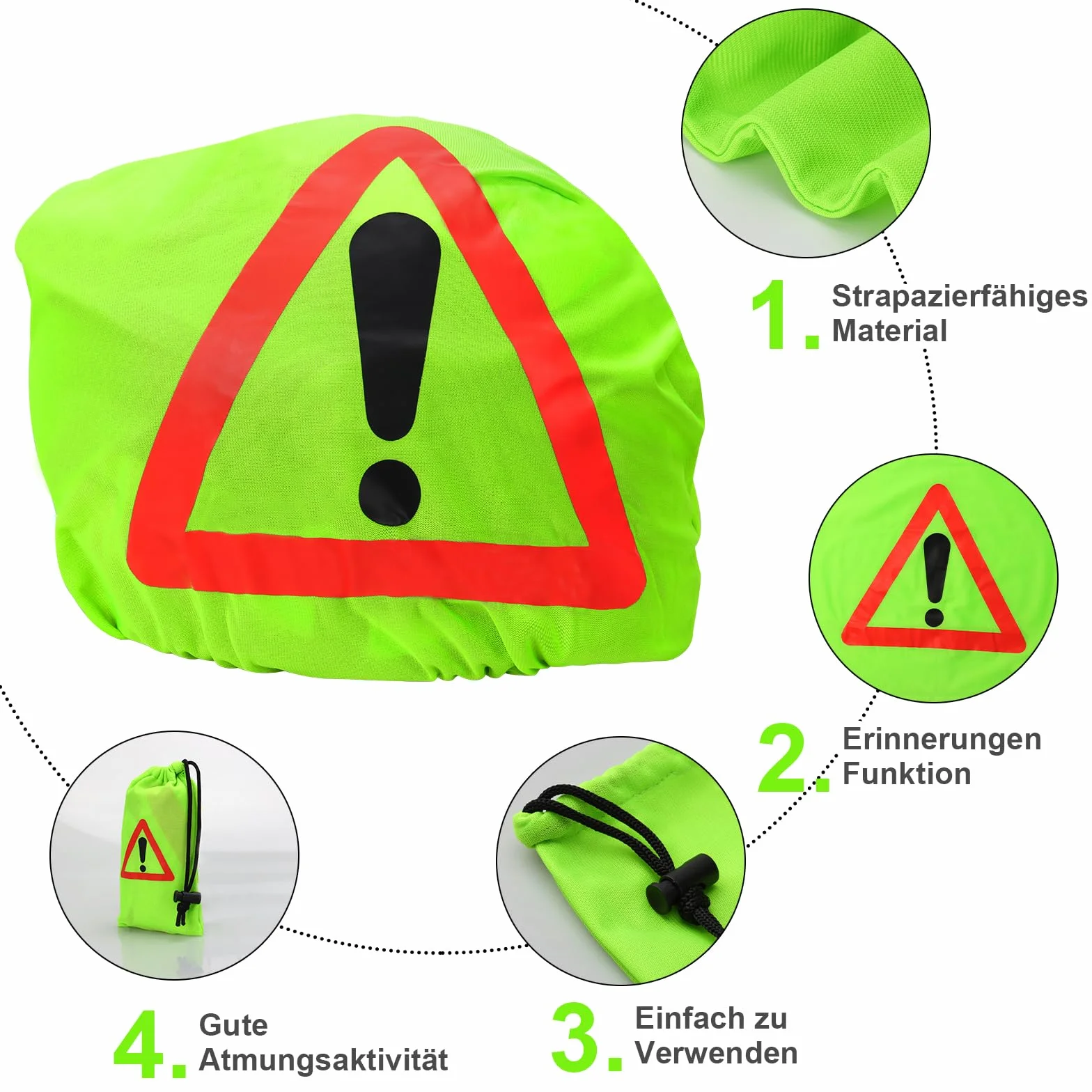 Trójkąt ostrzegawczy kask motocyklowy pokrowiec worek 46x43 cm