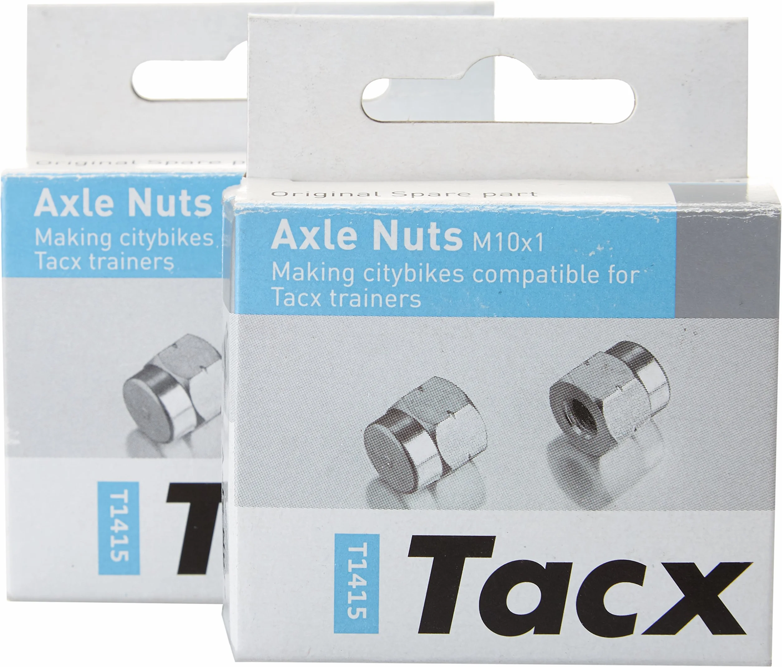 Tacx T1415 nakrętki osi do kół bez szybkiego zwalniania, 10 mm, jedna para, srebrne