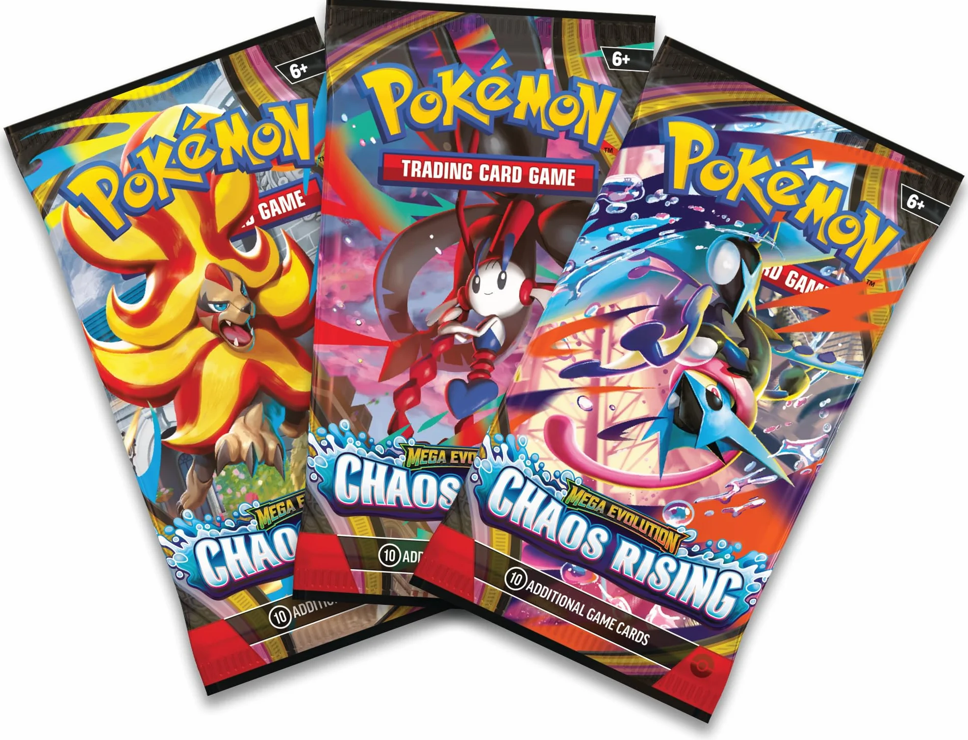 Pokémon TCG: Mega Evolution - Potrójny pakiet Chaos Rising (1 foliowa karta promocyjna i 3 pakiety wzmacniające)