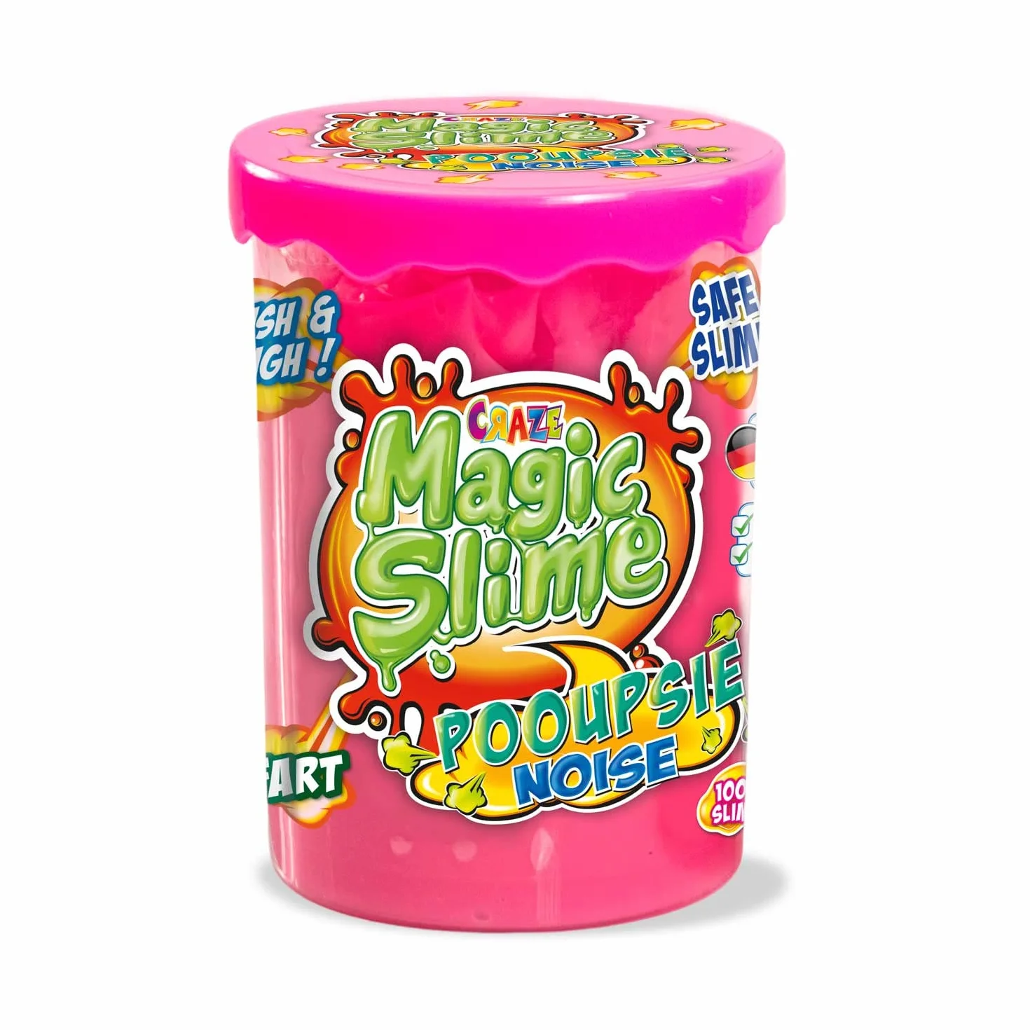 CRAZE Magic Slime POOUPSIE Noise 3 x zestaw grubych pompek śluzowych dla dzieci, 3 x 100 g, 31049, zestaw zabawek dla dzieci, 17,1 x 5,7 x 7,6 cm