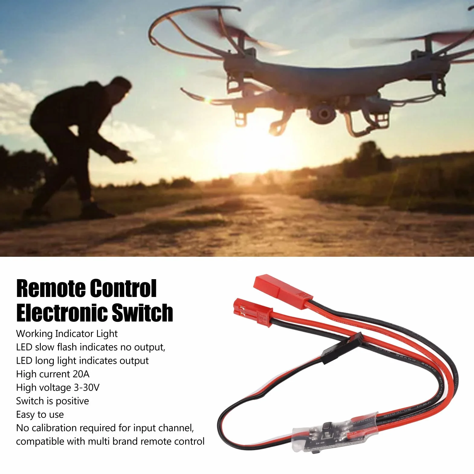 Przełącznik RC, PWM Kanal Elektroniczny Sterownik, Pilot Zdalnego Sterowania RC, 3-30V, Sterowanie Samochodem, Ciężarówką, Łodzią, Oświetleniem LED, Dronem