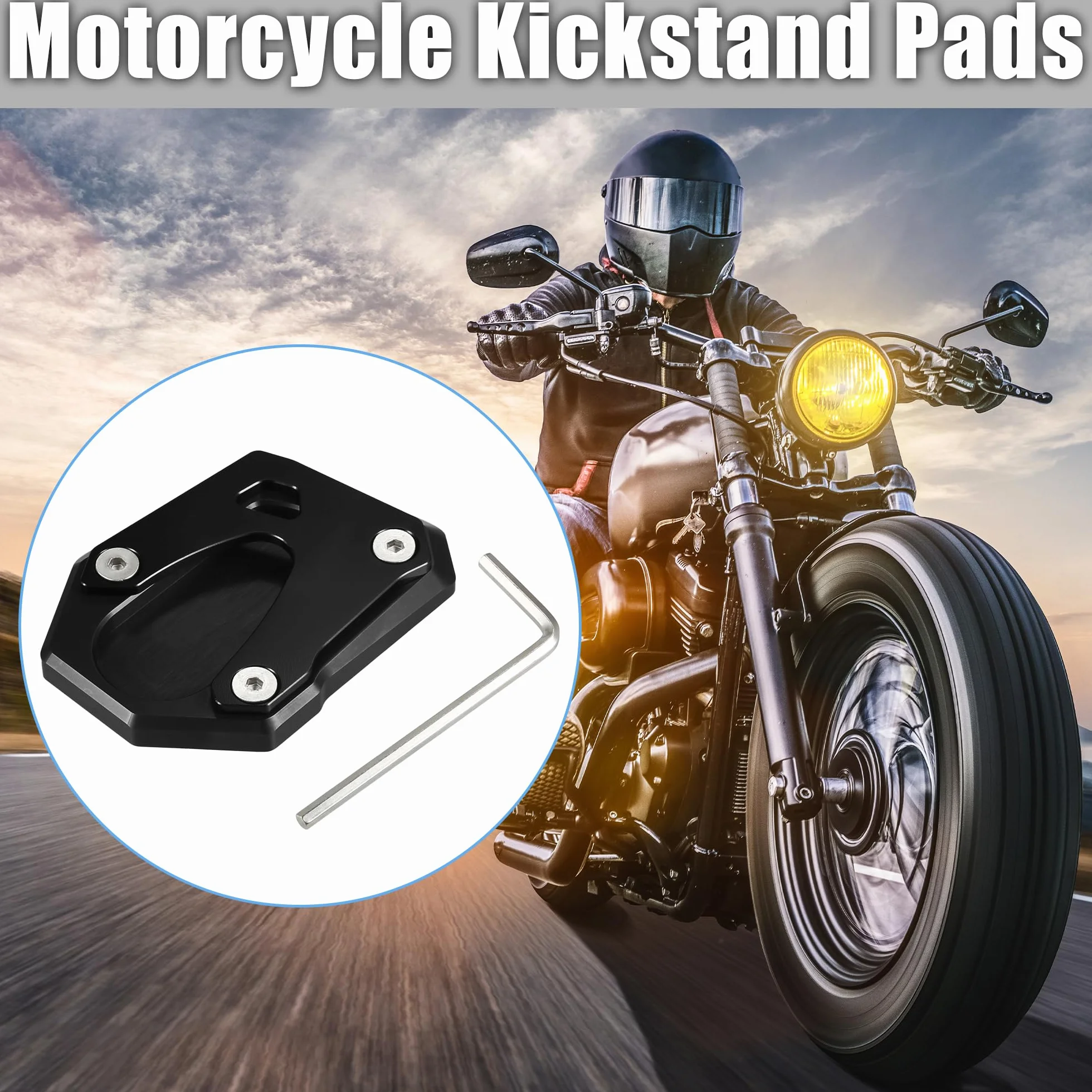 QUARKZMAN 1 x zestaw podkładek bocznych motocykla w kolorze czarnym do Honda Monkey 125