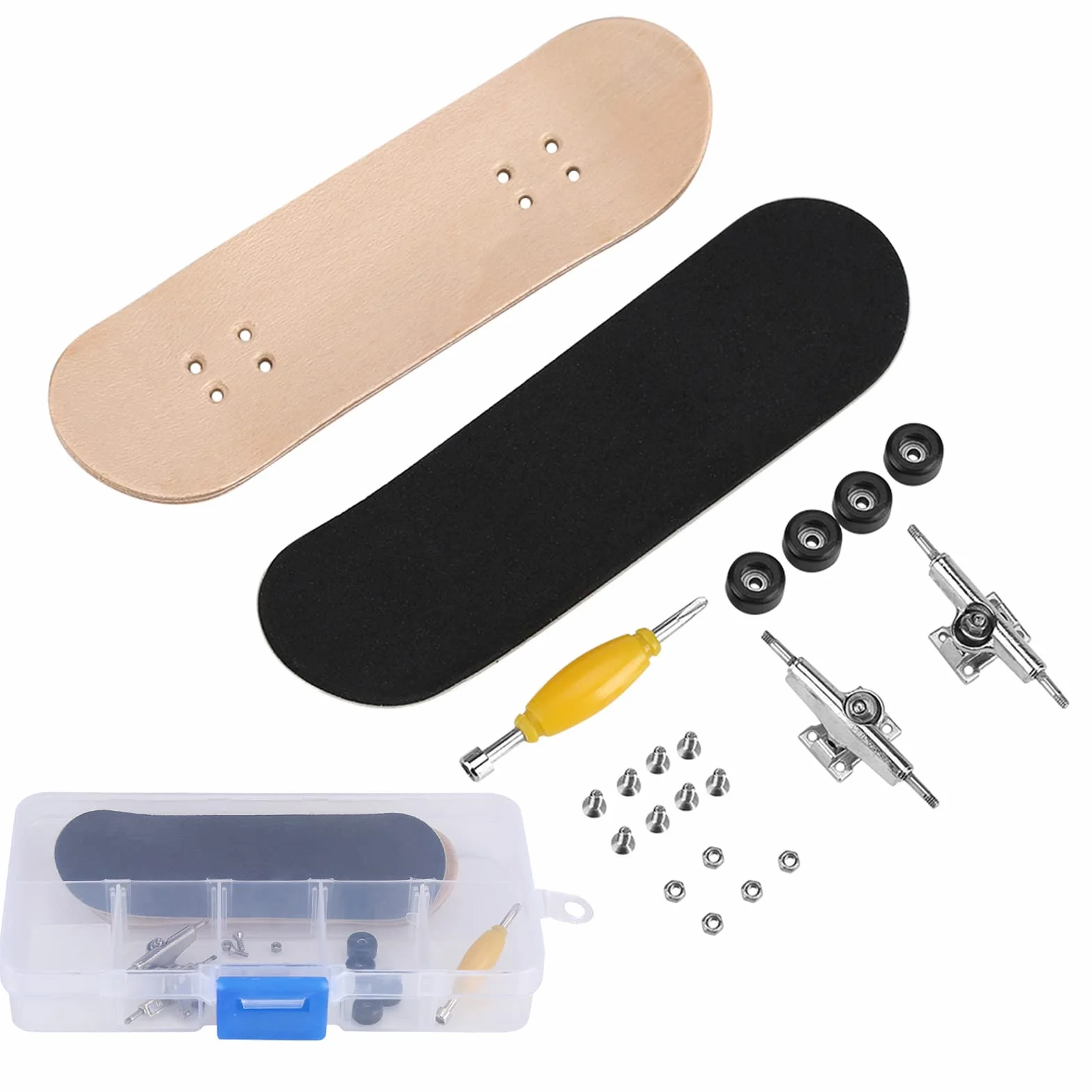 Mini Deskorolka Na Palce, Zestaw Deskorolkis Na Palec Drewna Klonowego Mini Skate Finger Dla Dzieci Lub Jako Dekoracja Palce