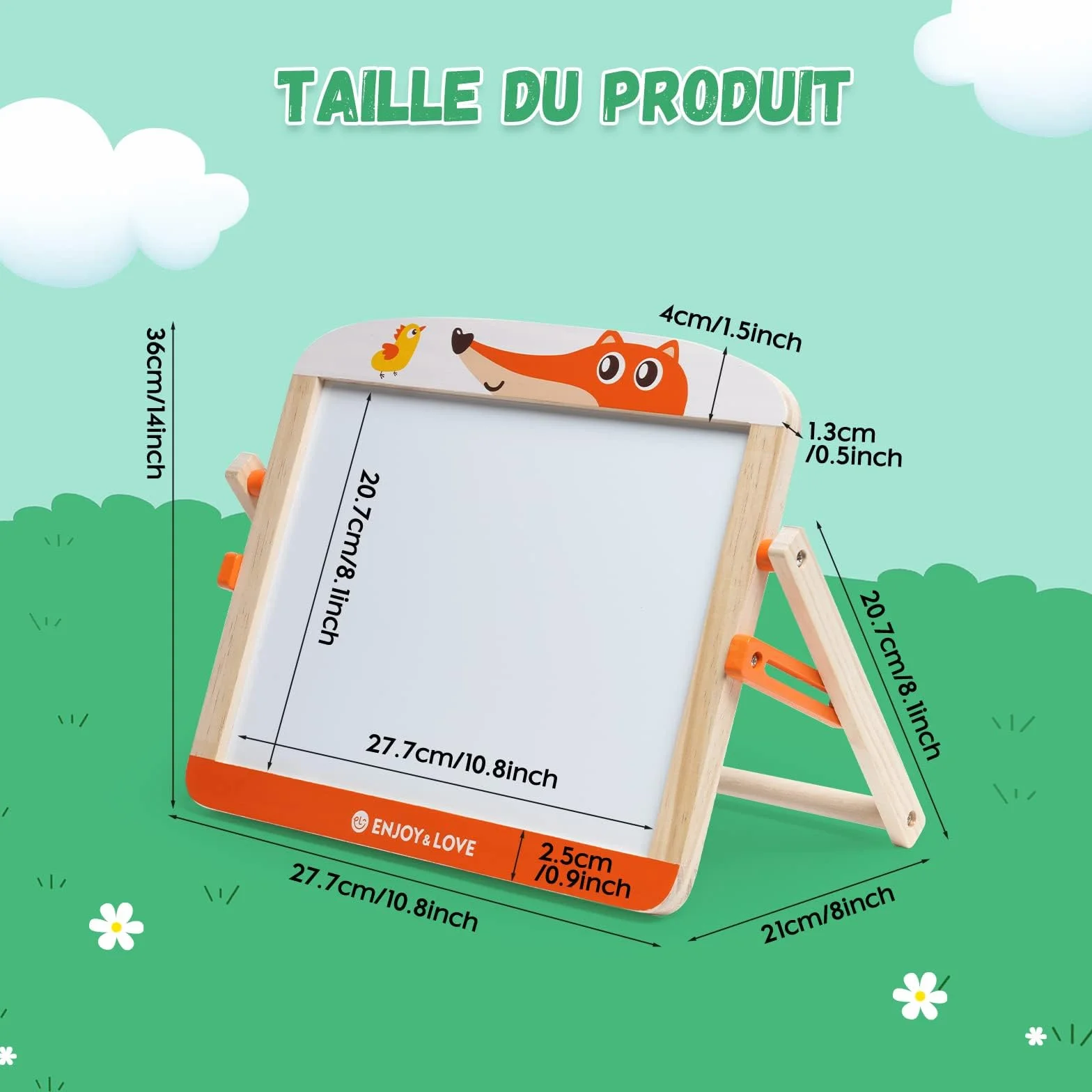 Tablica dziecięca z drewna – mini tablica suchościeralna, sztaluga z liczbą dodawaną i odejmowaniem dla dzieci od 3 roku życia +