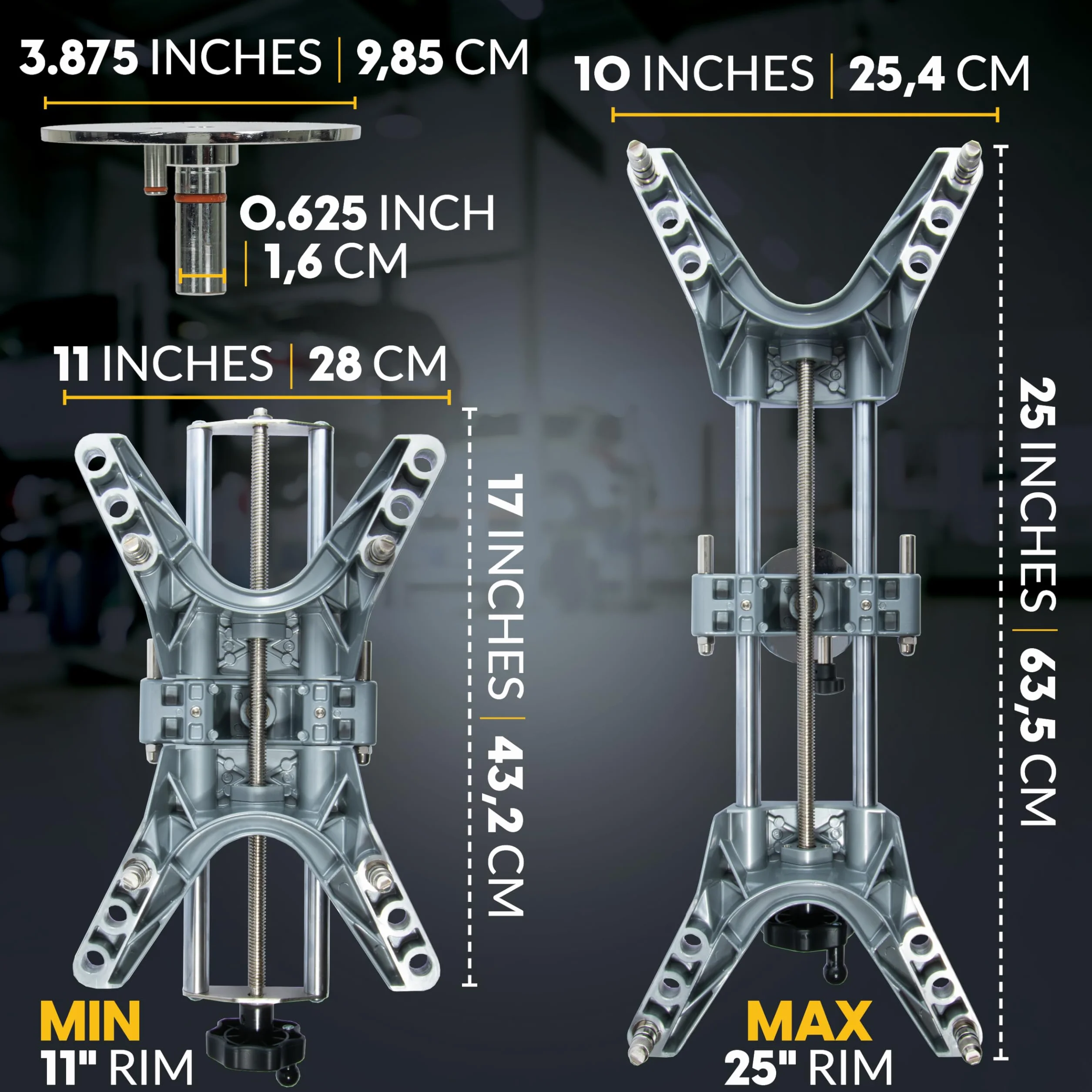 AutoSolo 3D DSP Zacisk do Wyważenia Kół & Adapter Magnetyczny do Mierników Camber Castor - Niezbędne Akcesorium do Zestawu Wyważania Kół - Pasuje do Felg 11-25" (1 Jednostka)