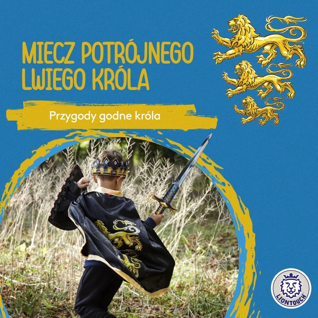 Liontouch - Miecz piankowy King dla chłopców – 3-6 lat | średniowieczna zabawka dla dzieci i małych dzieci w stylu królewskim | bezpieczne i trwałe akcesoria do królewskich przebrań