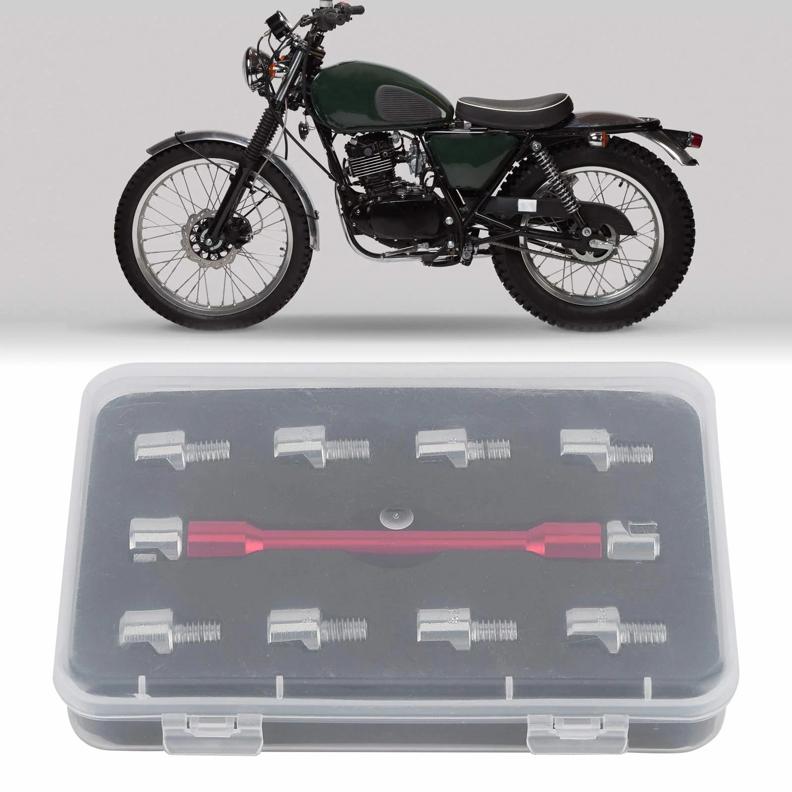 Klucz do szprych motocyklowych CNC 5,0-6,8 93 mm Zestaw czerwony