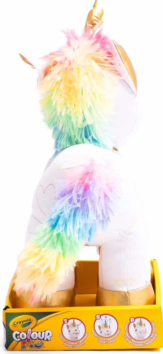 CRAYOLA - Colour Me Plush, pluszowa zabawka z 3 flamastrami, jednorożec, kreatywne zajęcie i prezent dla dzieci od 3 lat, 4026316