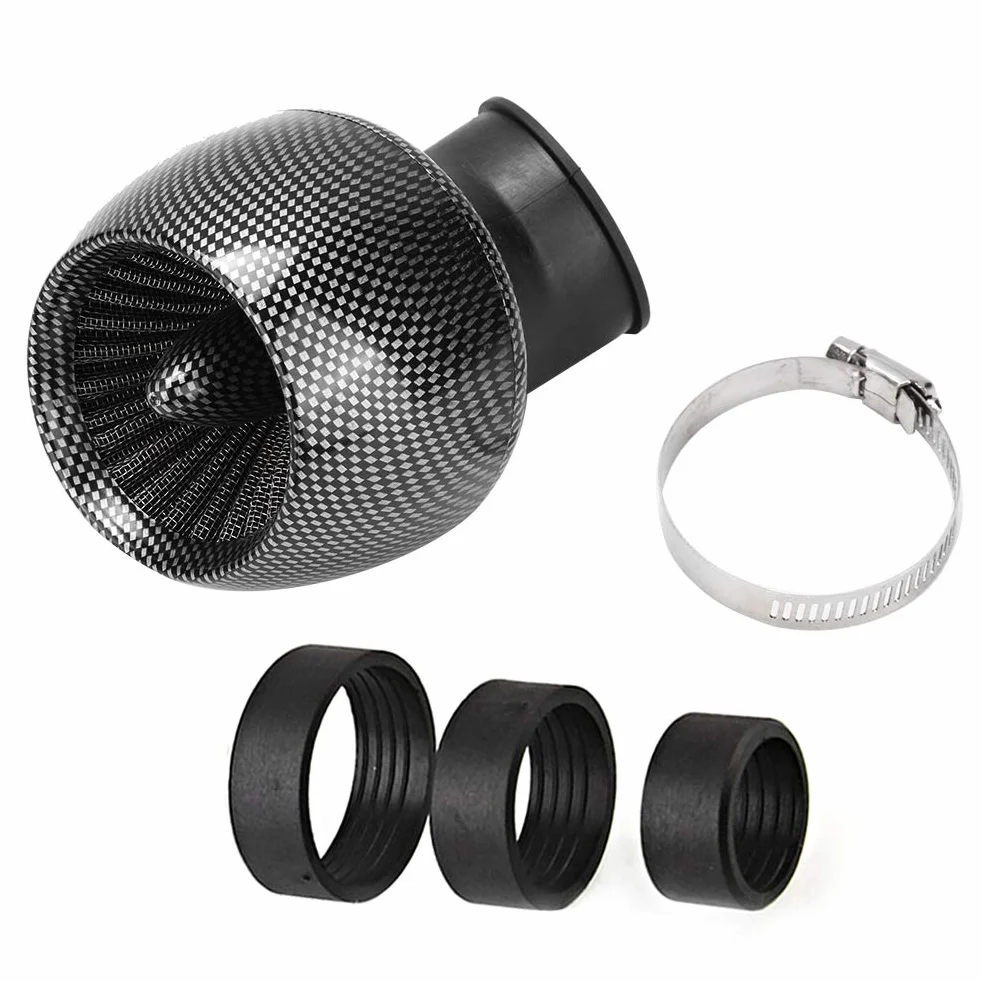 Motocyklowy filtr powietrza uniwersalny filtr powietrza do motocykla filtr wlotowy tekstura włókna węglowego motocykl skuter ATV Do Dirt Bike oczyszczacz powietrza 28 mm 35 mm 45 mm 48 mm