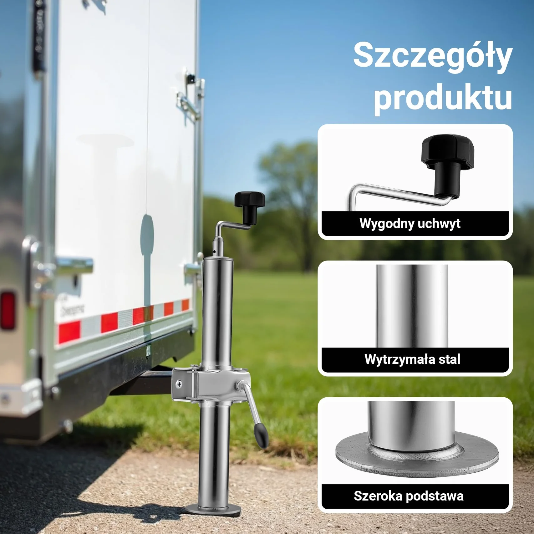 XPOtool Podpora przyczepy 2stk. z regulowaną wysokością 510-760mm wsparcie 2 uchwyty zaciskowe Ø48mm