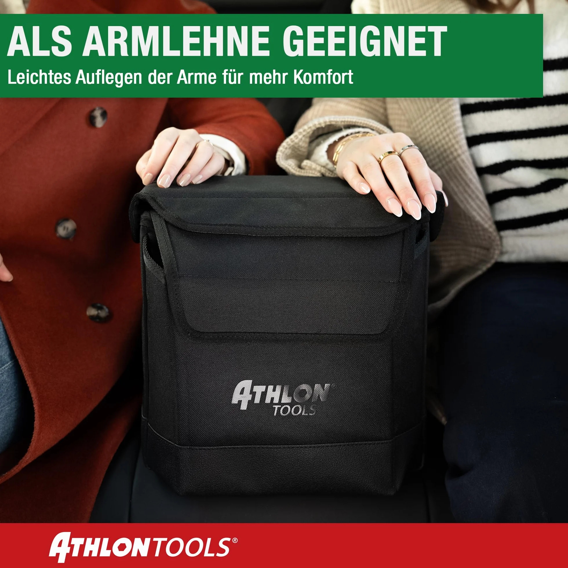 ATHLON TOOLS Organizer na środkowe siedzenie z pokrywą – uniwersalna skrzynka samochodowa z zapięciem magnetycznym