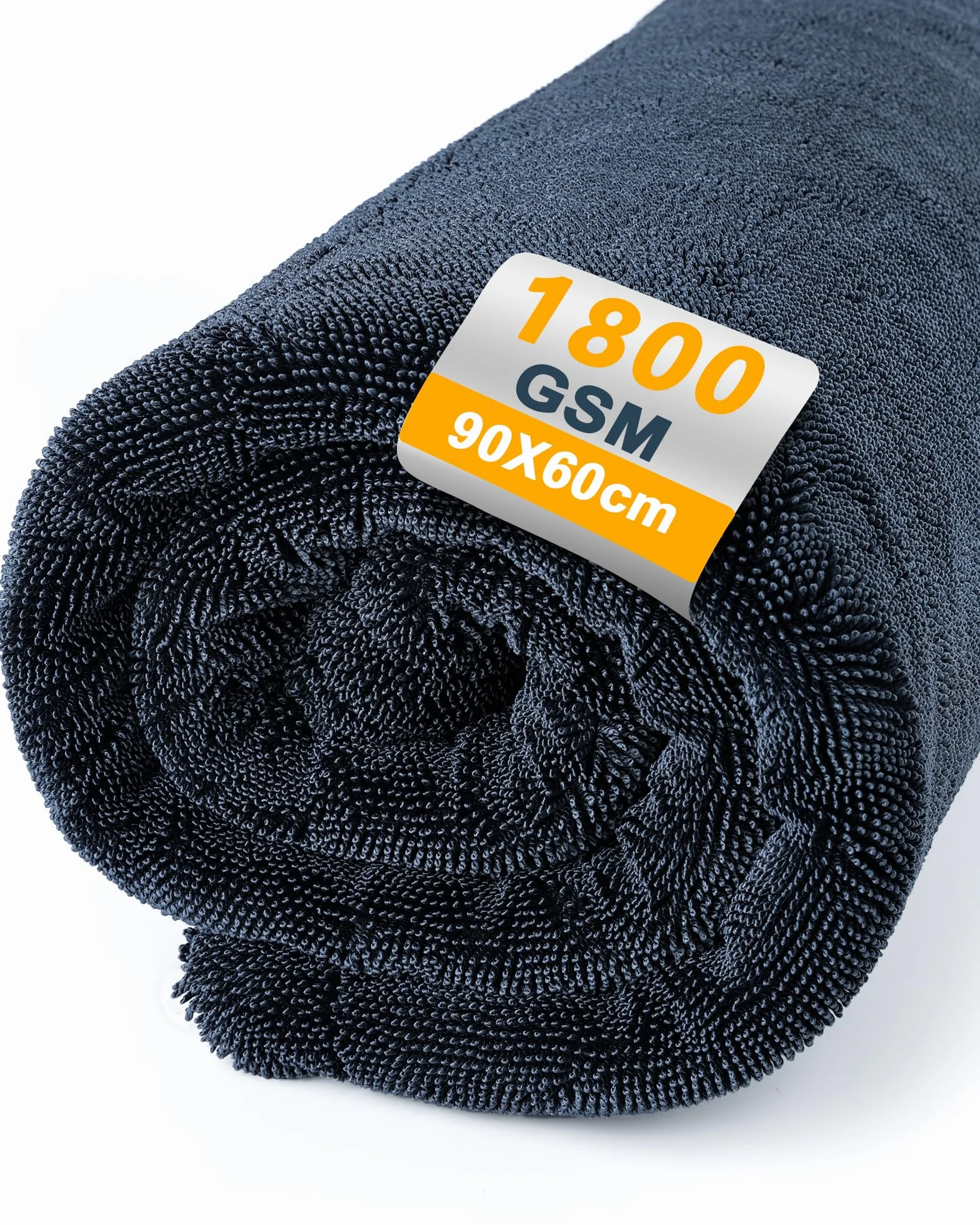 Ręcznik z Mikrofibry do Samochodu, 90x60 cm Ręcznik do Suszenia Samochodu 1800 GSM, Ściereczka do Mycia Samochodu Bez Kłaczków, Super Chłonna, do Auta i Motocykla