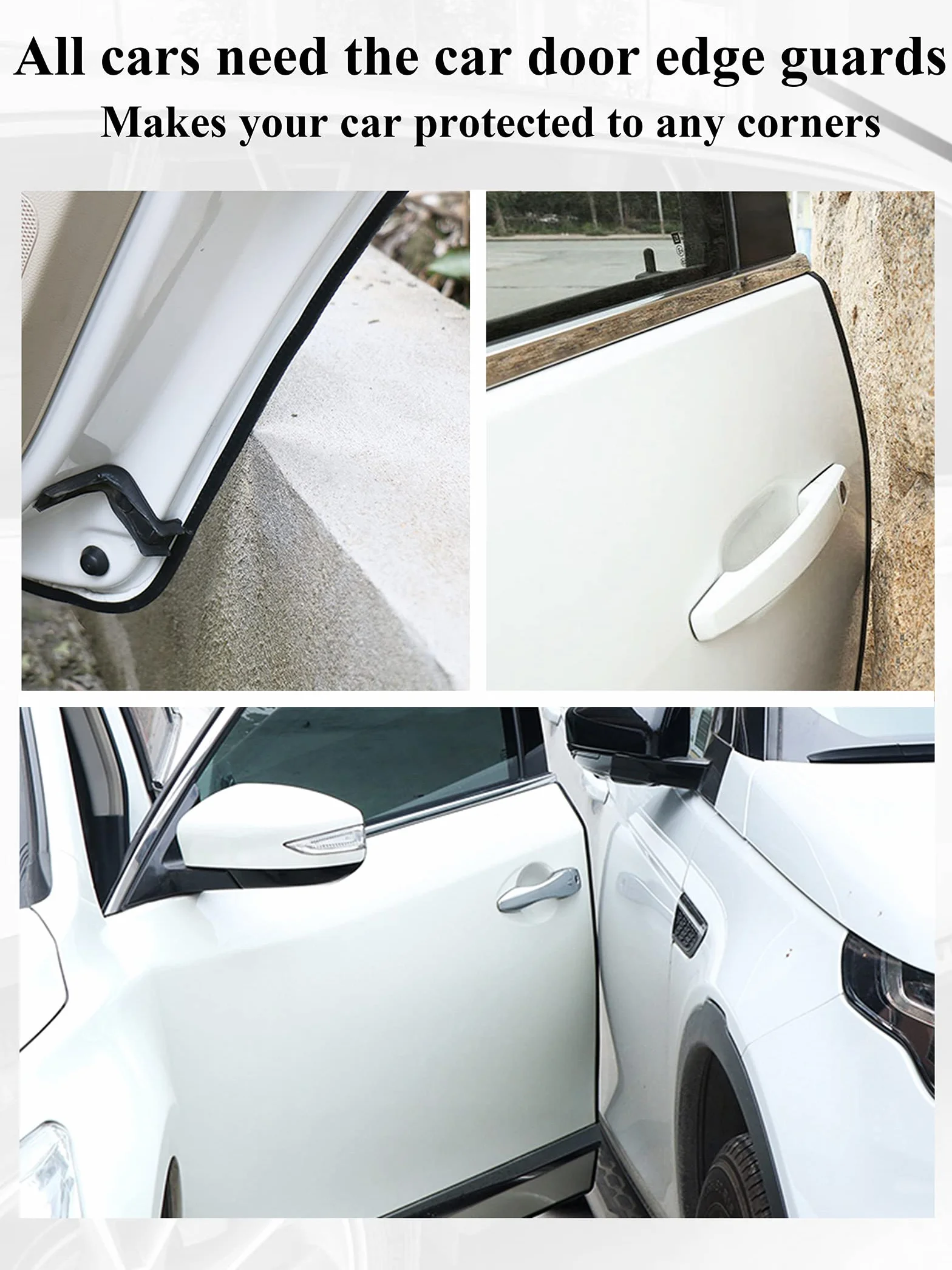 SYOAUTO Osłona krawędzi drzwi samochodowych, czarna, 4 m, bez kleju, osłona krawędzi drzwi samochodowych, gumowa osłona krawędzi w kształcie litery U, osłony krawędzi do większości samochodów