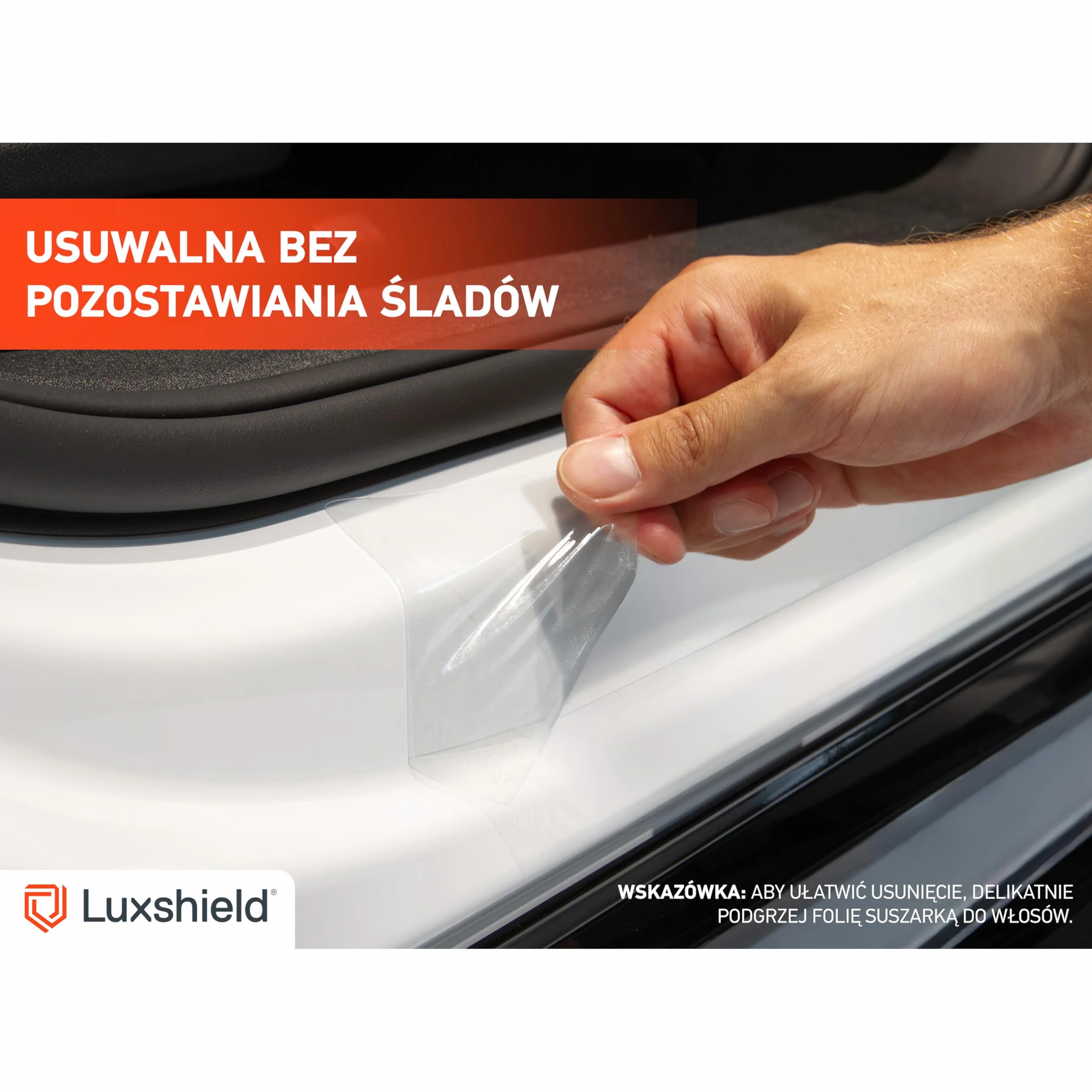 Luxshield folia ochronna progów kompatybilny z Volvo XC60 2 (II) 246 I 2017-2026 - akcesoria, listwy ozdobne, folia ochronna na lakier - przezroczysty błyszczący