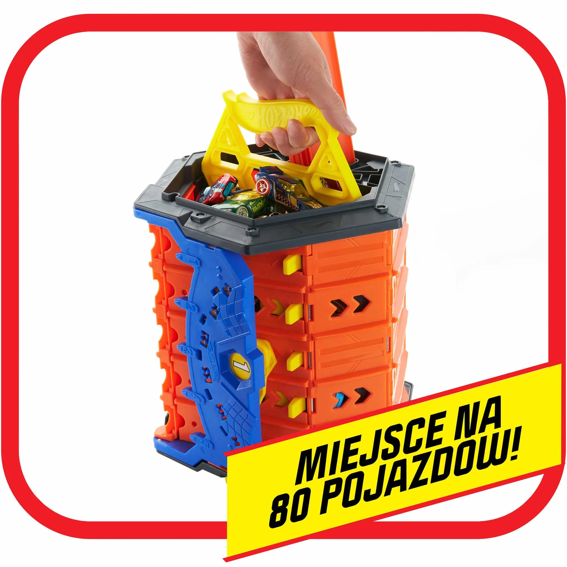 Hot Wheels HGK41 - Zestaw torów wyścigowych, które się rozwijają, tworząc pięciopasmowy tor wyścigowy, od 4 do 10 lat