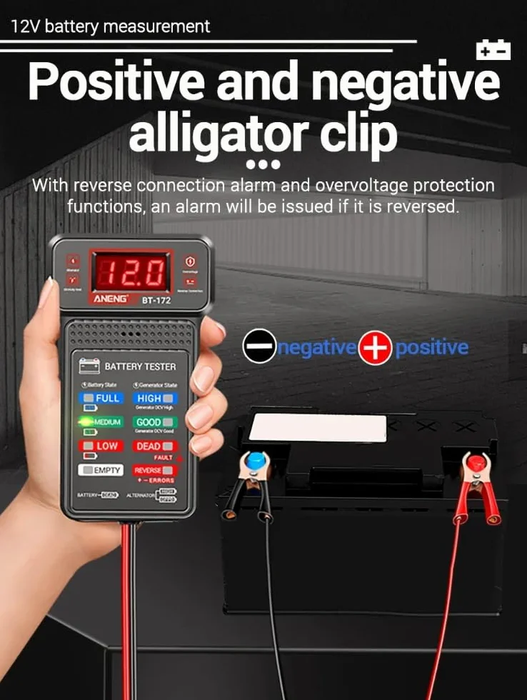 DollaTek Tester Akumulatorów Samochodowych 100-2000CCA - Narz?dzie Do Testowania Awarii 12 V - Tester Obci??enia Akumulatora i Alternatorów