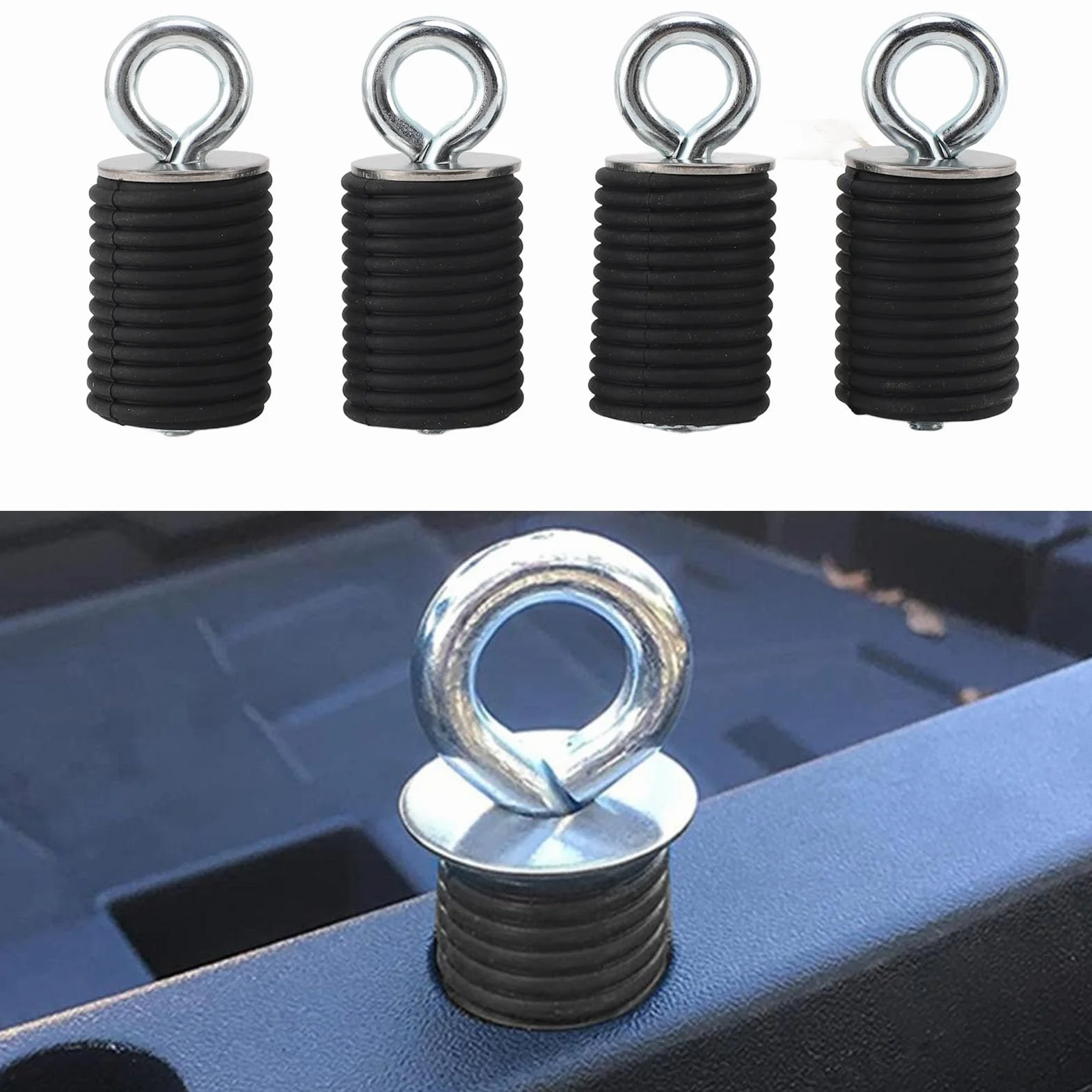 4 szt. ATV Lock Ride Tie Down Kotwice 1,45 Cala Gumowa Kotwica UTV ze Stali Nierdzewnej Zamiennik dla Polaris Ranger