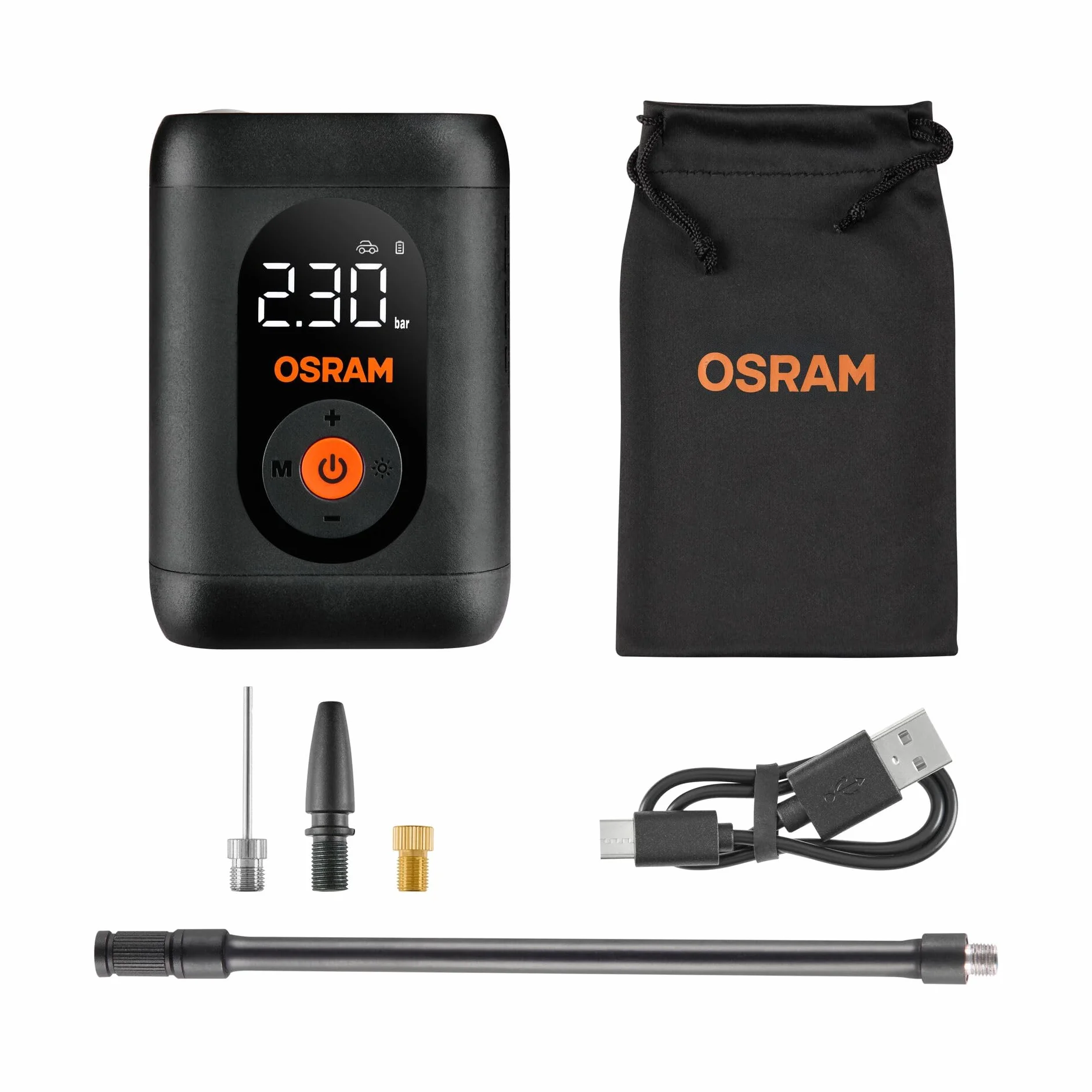 OSRAM TYREinflate 1600 ESSENTIAL bezprzewodowa cyfrowa pompka do opon 20 cm