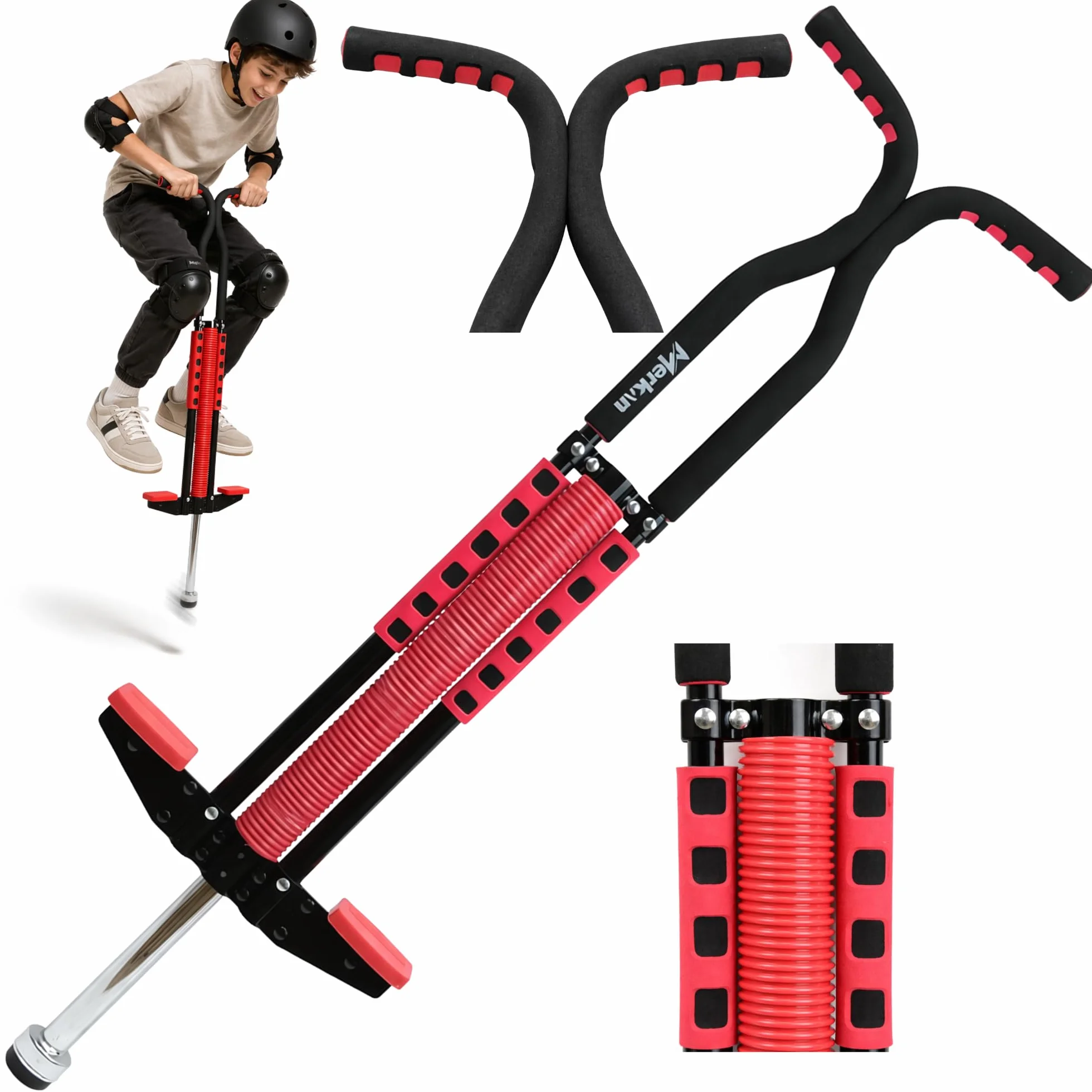 Pogo Stick, Skoczek Jump Stick, Drążek Do Skakania, Wzory dla dzieci, Rączki z miękkiej pianki, w wieku 5+, do 70 kg