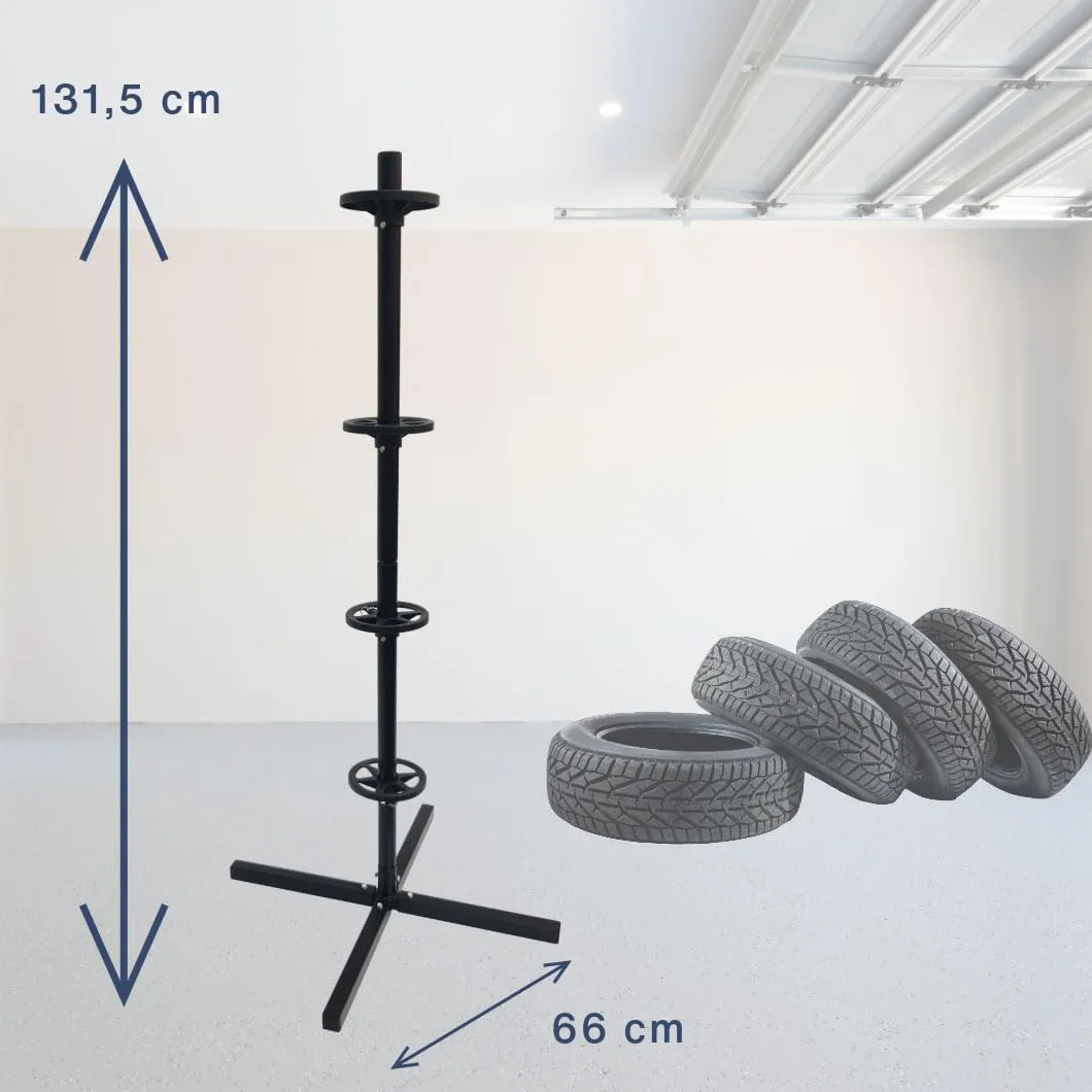 Cartrend stojak na opony XL maks. udźwig 120 kg, pasuje do wszystkich popularnych felg i opon do 285 mm czarny