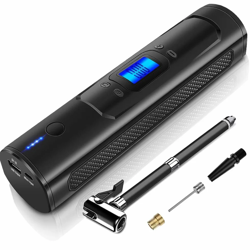 Elektryczny kompresor powietrza przenośna pompa do opon 150 Psi z wyświetlaczem LCD LED