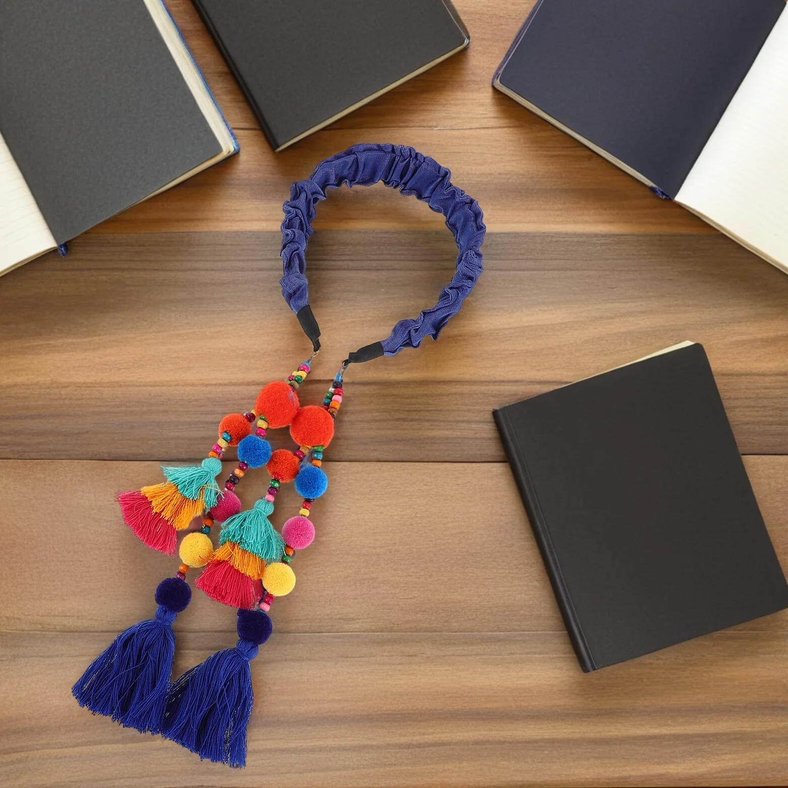 Headbands for Vintage Wide Hair Band with Tassels And Pom Poms Soft Breathable Ethnic Style Hair Accessories