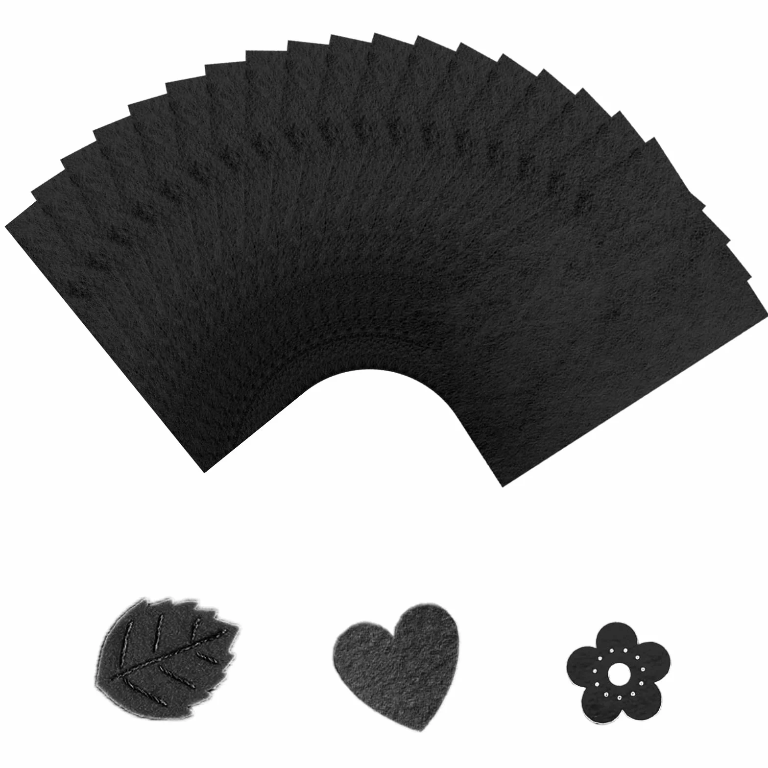 CIATBYYJ 10 sztuk filcu do majsterkowania, czarny filc, ręcznie obsługiwane, filcowe arkusze do dekoracji DIY i imprez dla dzieci (20 x 30 cm)