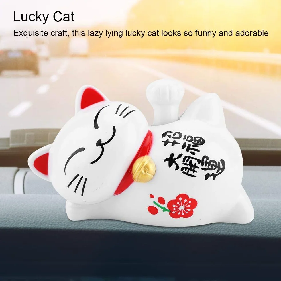 Zasilany energią słoneczną uroczy machający kot żywy i piękny chiński kot Maneki Neko bogactwo szczęście kot fengshui szczęśliwy kot wahadłowe ramię do dekoracji recepcji, samochodu, otworów