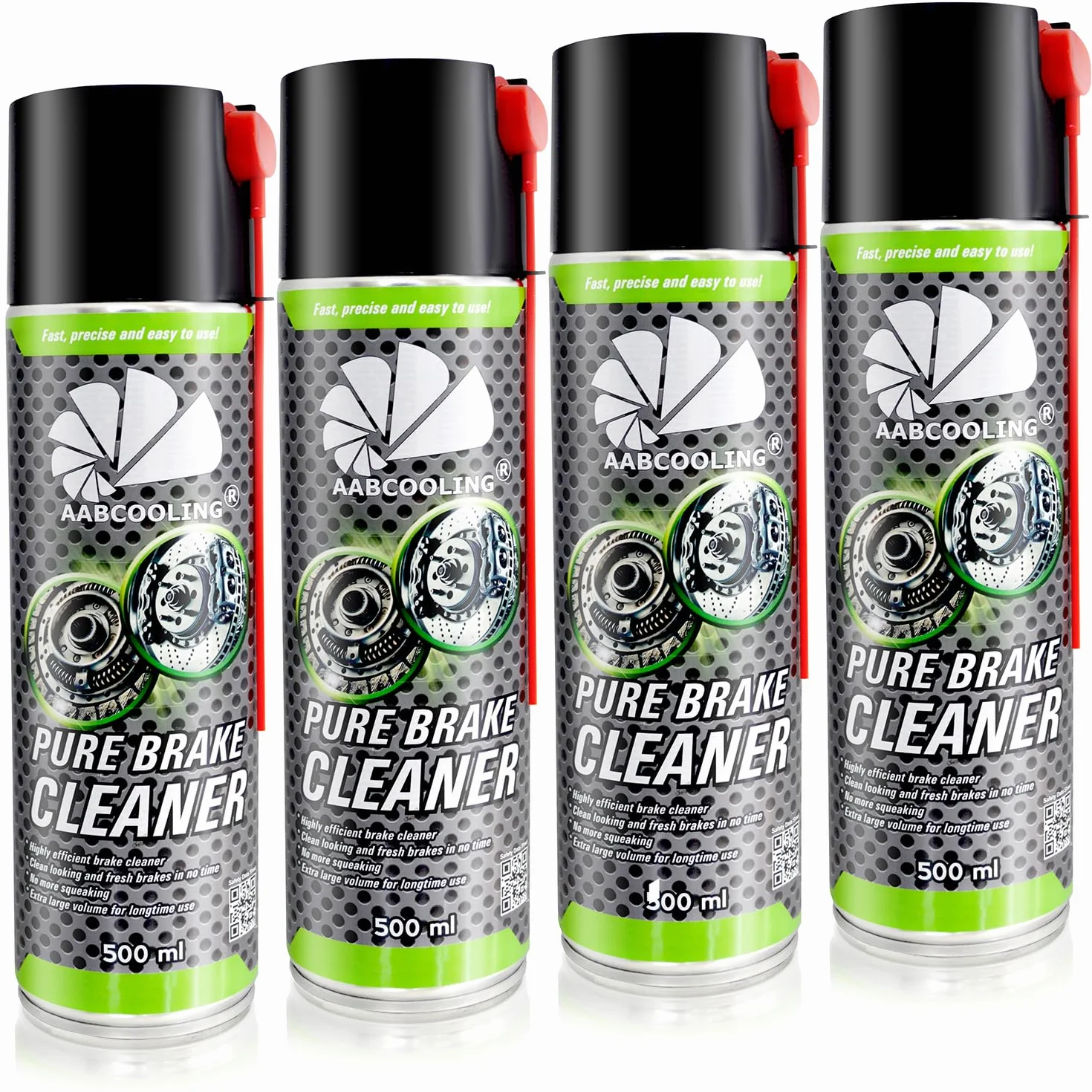 AABCOOLING 4x Spray do Czyszczenia Silnika 500 ml Zmywacz do Silnika, Odtłuszczacz hamulcowy, Szybkie schnięcie, Brak smug, Usuwa olej smar zabrudzenia eksploatacyjne, Czyszczenie sprzęgła, zaworu EGR