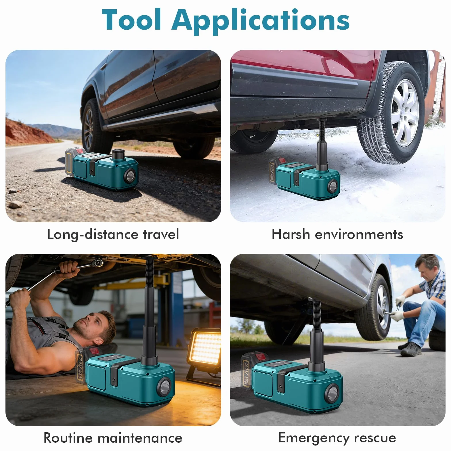 Makita Podnośnik hydrauliczny 5T 18V elektryczny podnośnik samochodowy z pompą i światłem LED 15,5-45 cm