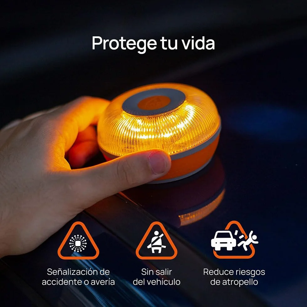 FLASH LED SOS Lampka awaryjna V16 Homologowane DGT 3.0 IP54 Podstawa magnetyczna + zestaw mini pierwszej pomocy