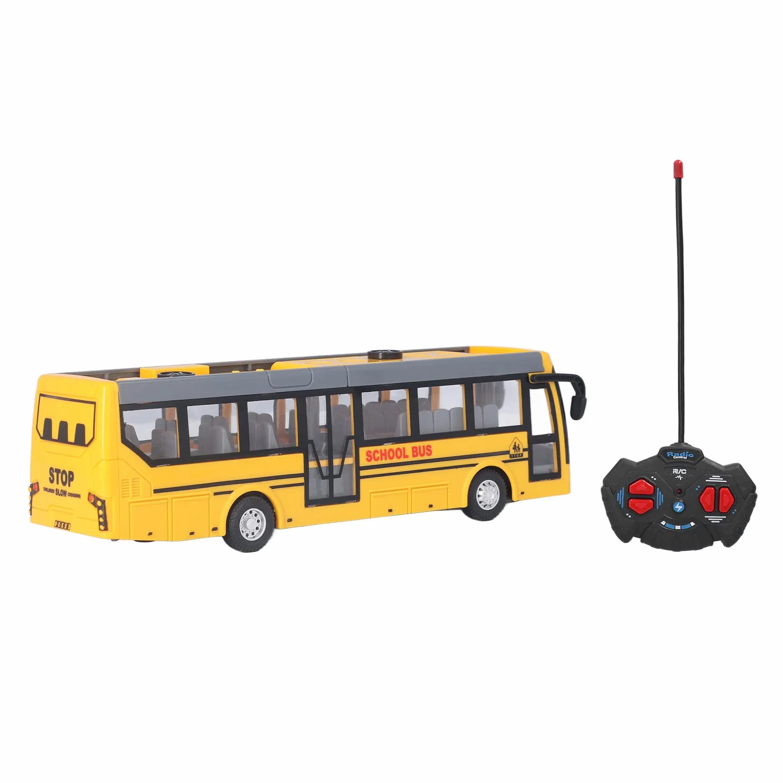 Autobus RC dla dzieci, zdalnie sterowany autobus wysoka symulacja we wszystkich kierunkach jazdy akumulator RC autobus szkolny dla dzieci (żółty)