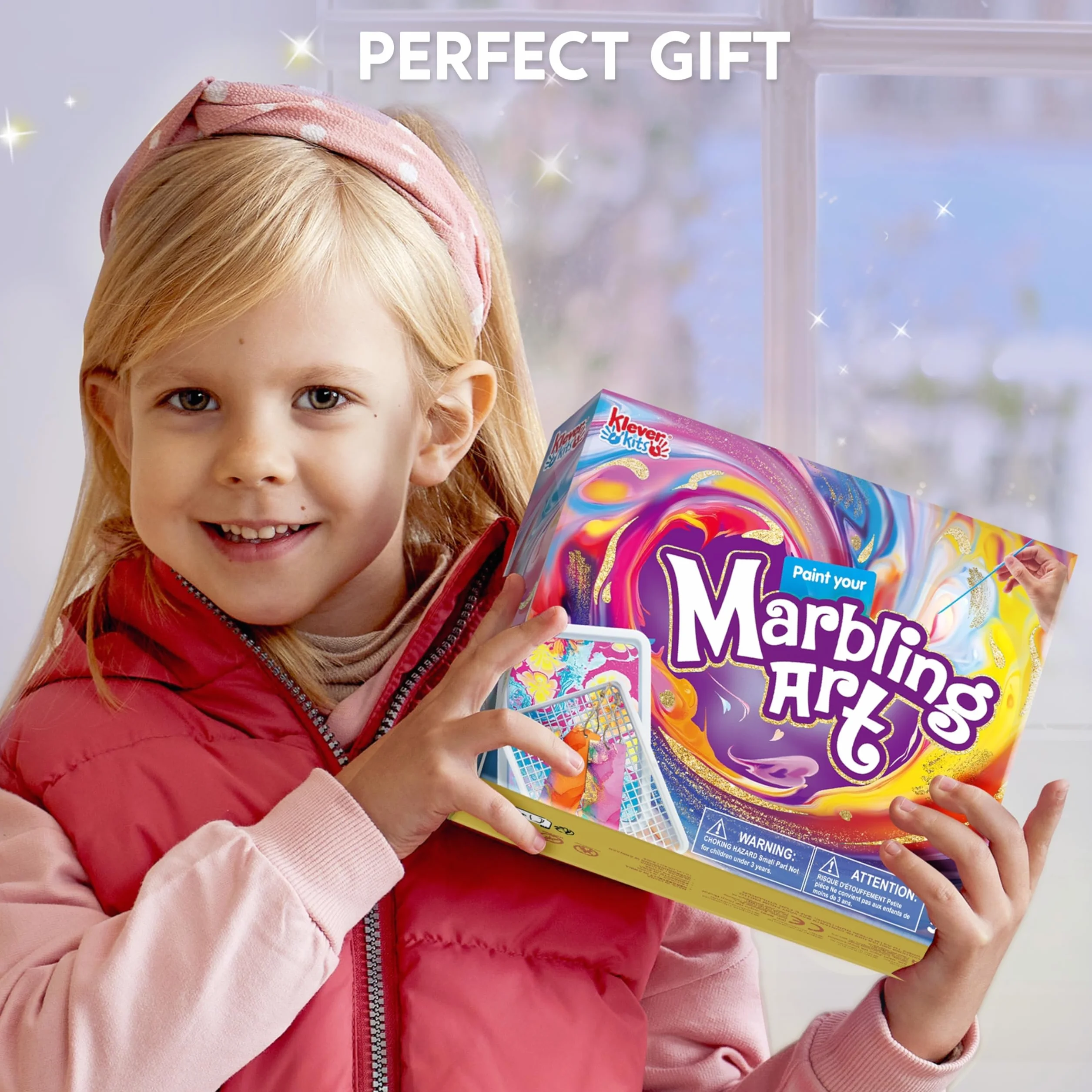 Klever Kits Farba do malowania marmurkami wodnymi dla dziewcząt 6-12 lat, Magic Marbling Paint Art, zestaw do rzemiosła artystycznego