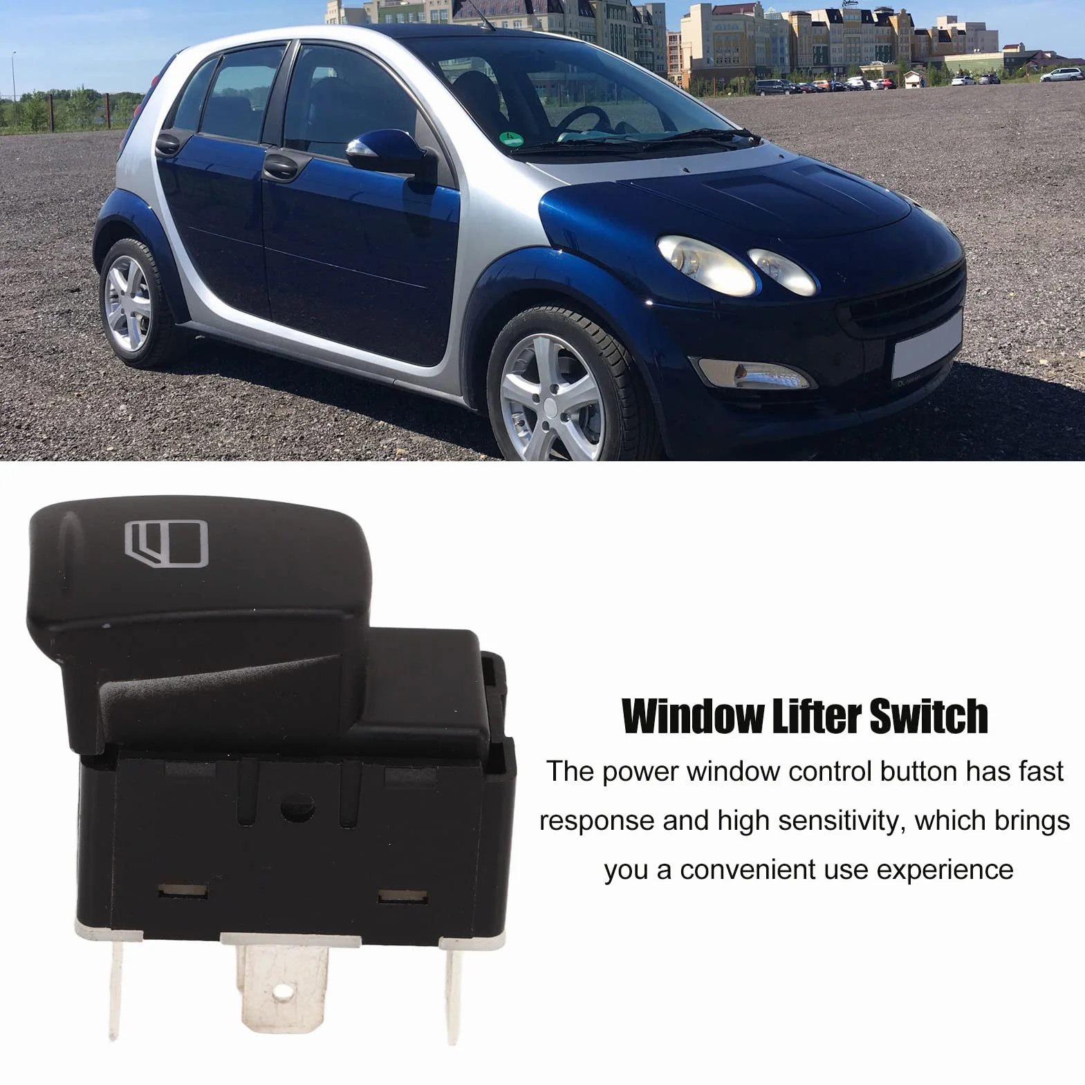 Aramox Przełącznik Szyby, Główny Wyłącznik Podnośnika Szyby kompatybilny z SMART 454 FORFOUR