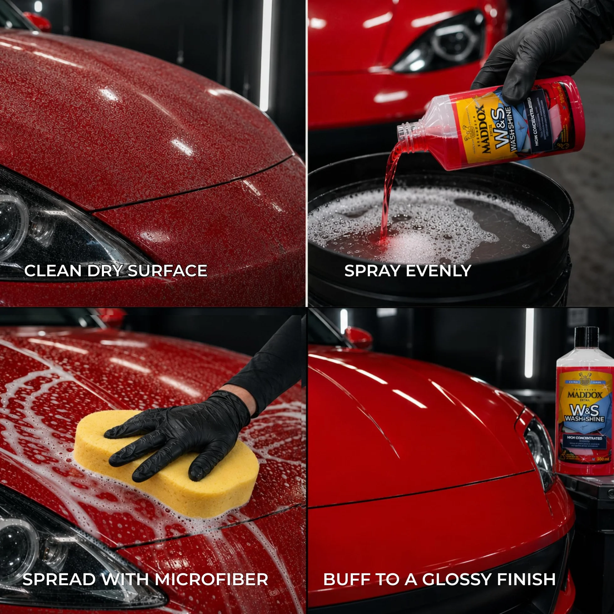 Maddox Detail Szampon samochodowy z woskiem Carnauba 500 ml Pianka do czyszczenia
