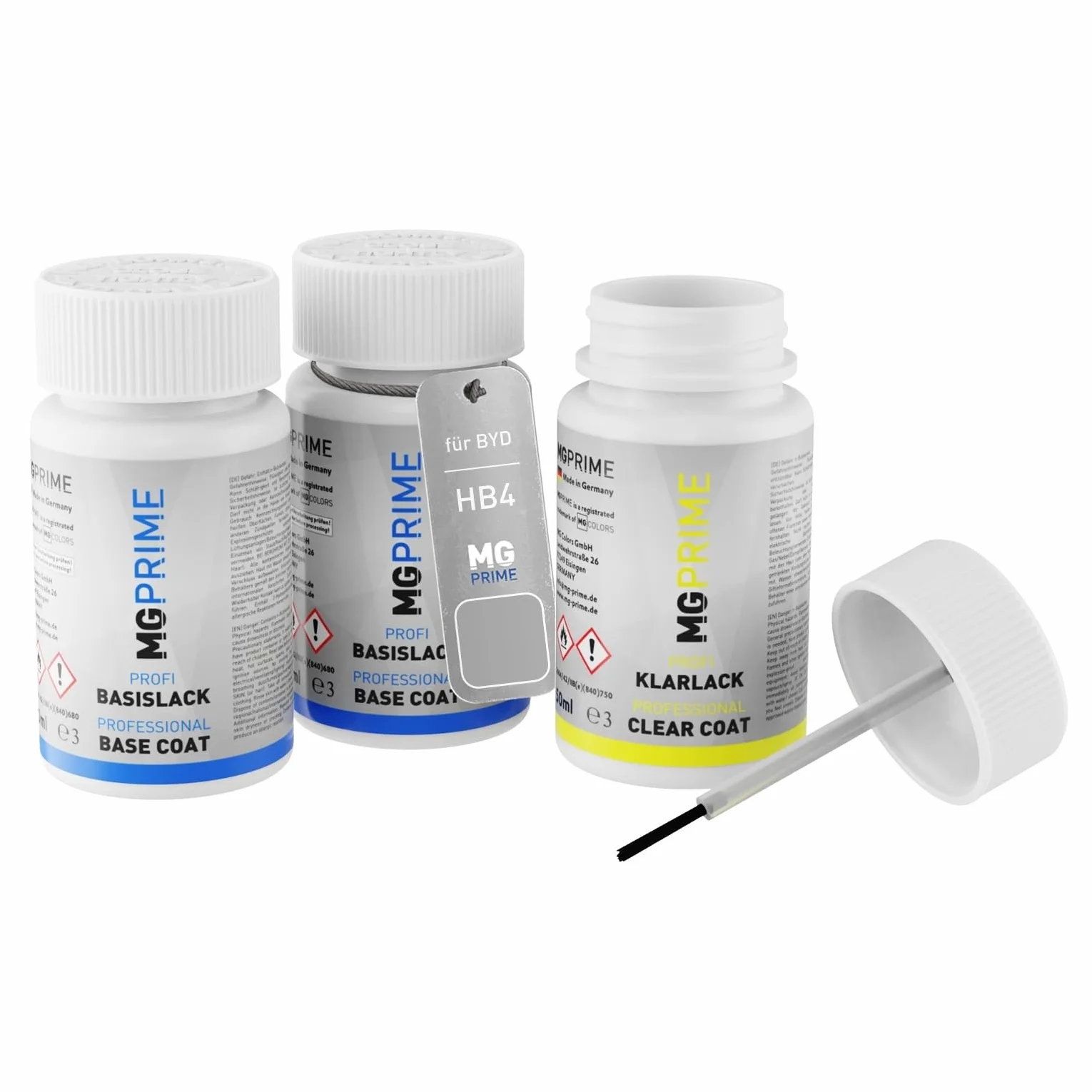 MG PRIME Lakier samochodowy zestaw sztyftów do retuszu BYD HB4 Mi Die Hui Pearl/Indigo Grey 50ml