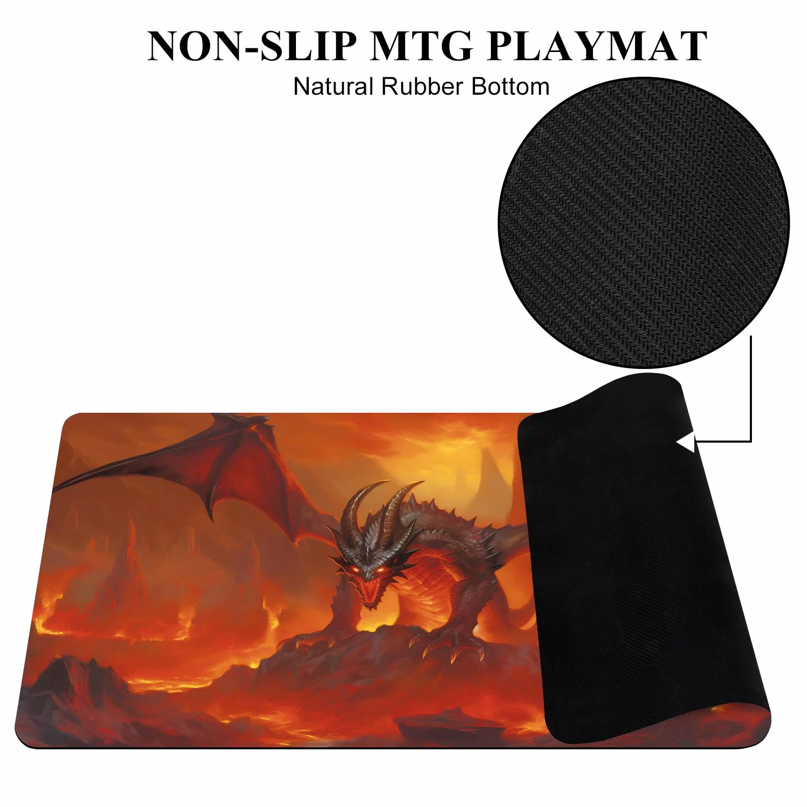 MTG Playmat, maty do gry MTG TCG 61 x 35 cm, mata do zabawy z bezpłatną torbą do przechowywania kart, gier, wodoodporna i antypoślizgowa mata do gier