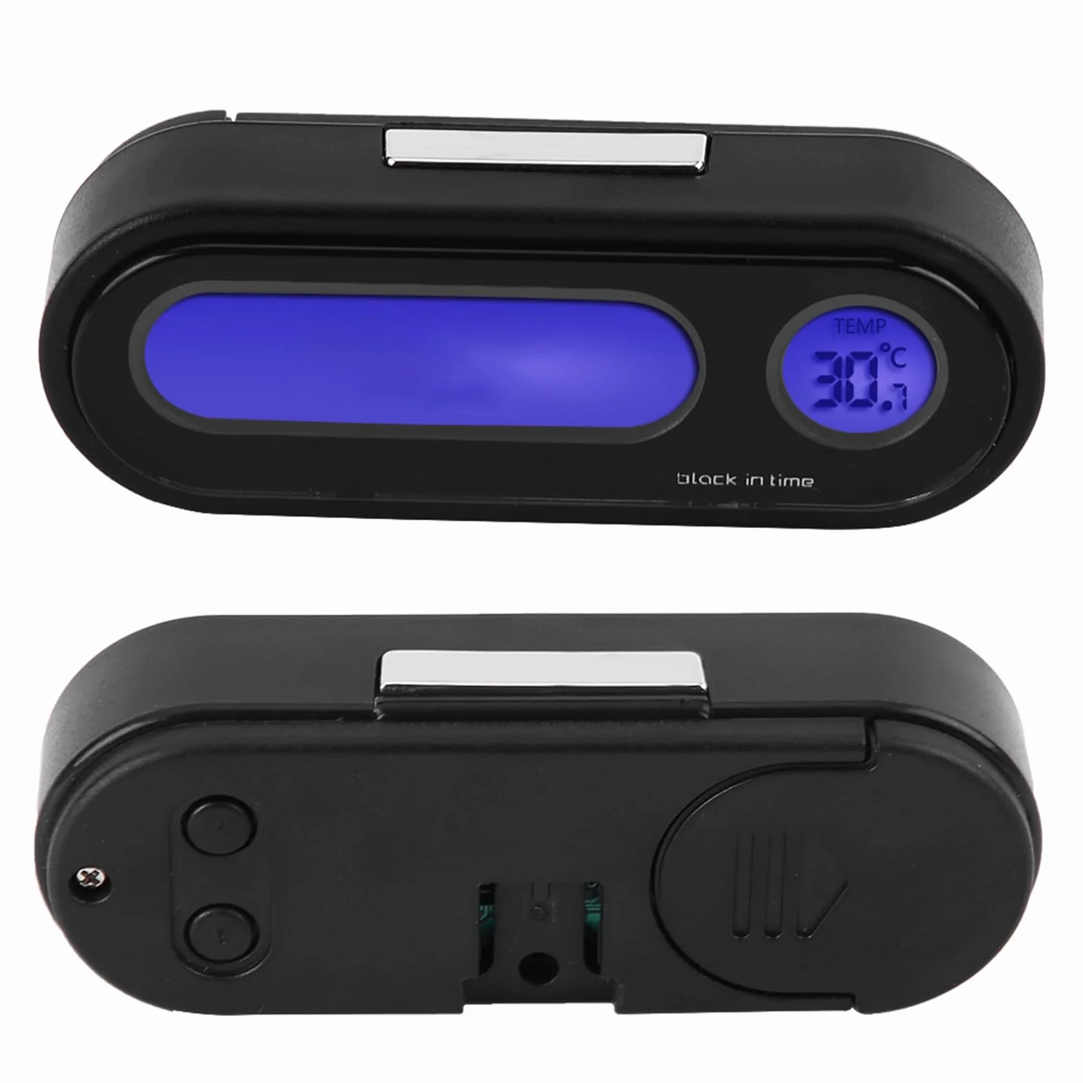 Samochodowy mini elektroniczny zegar cyfrowy termometr woltomierz 2 w 1