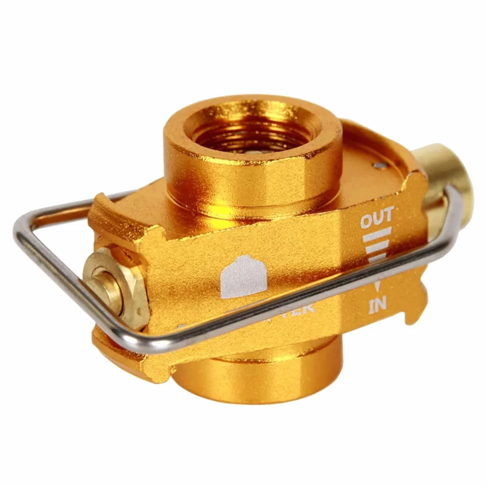 Konwerter Gazu Camping Gas Adapter Valve Flat Tank Conversion Adapter Złoty