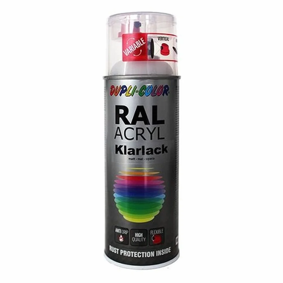 Dupli-Color 158193 Ral-Acryl Spray, 400 ml, przezroczysty płaszcz płaski